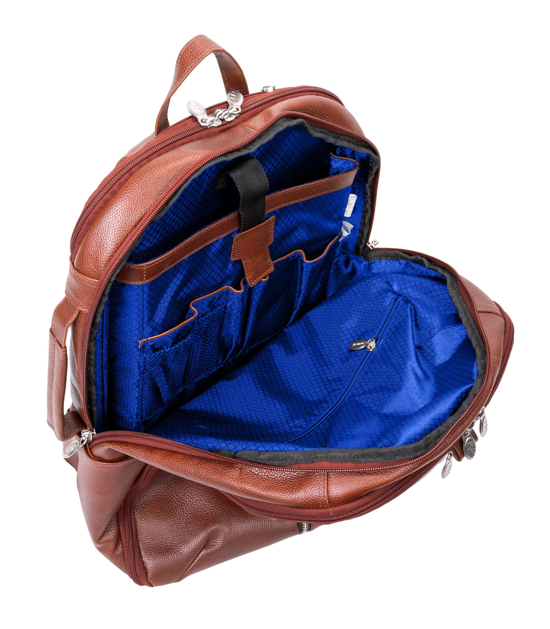 McKlein ENGLEWOOD 17" Leather, Triple Compartment, Carry-All, Laptop & Tablet Weekend Backpack