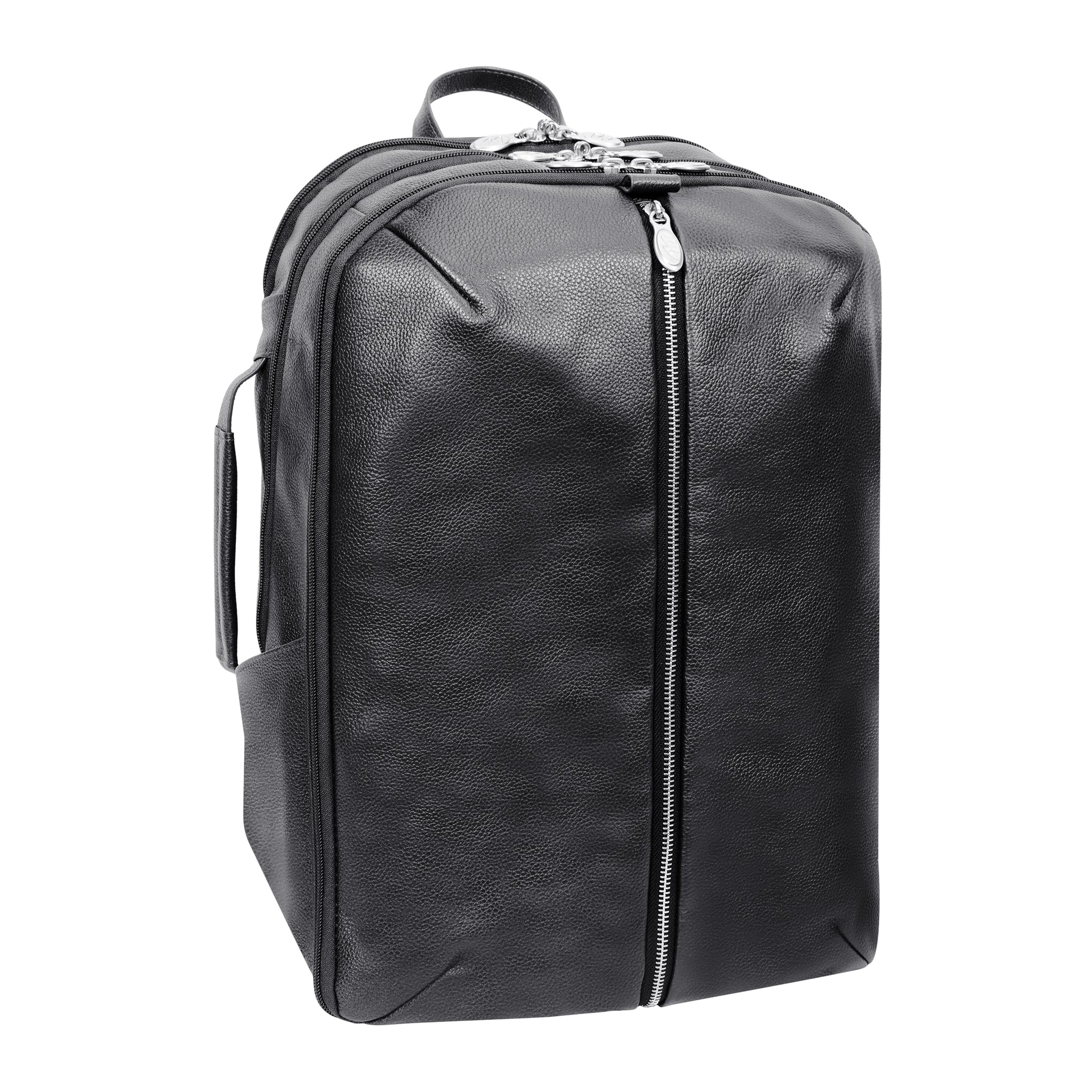 McKlein ENGLEWOOD 17" Leather, Triple Compartment, Carry-All, Laptop & Tablet Weekend Backpack