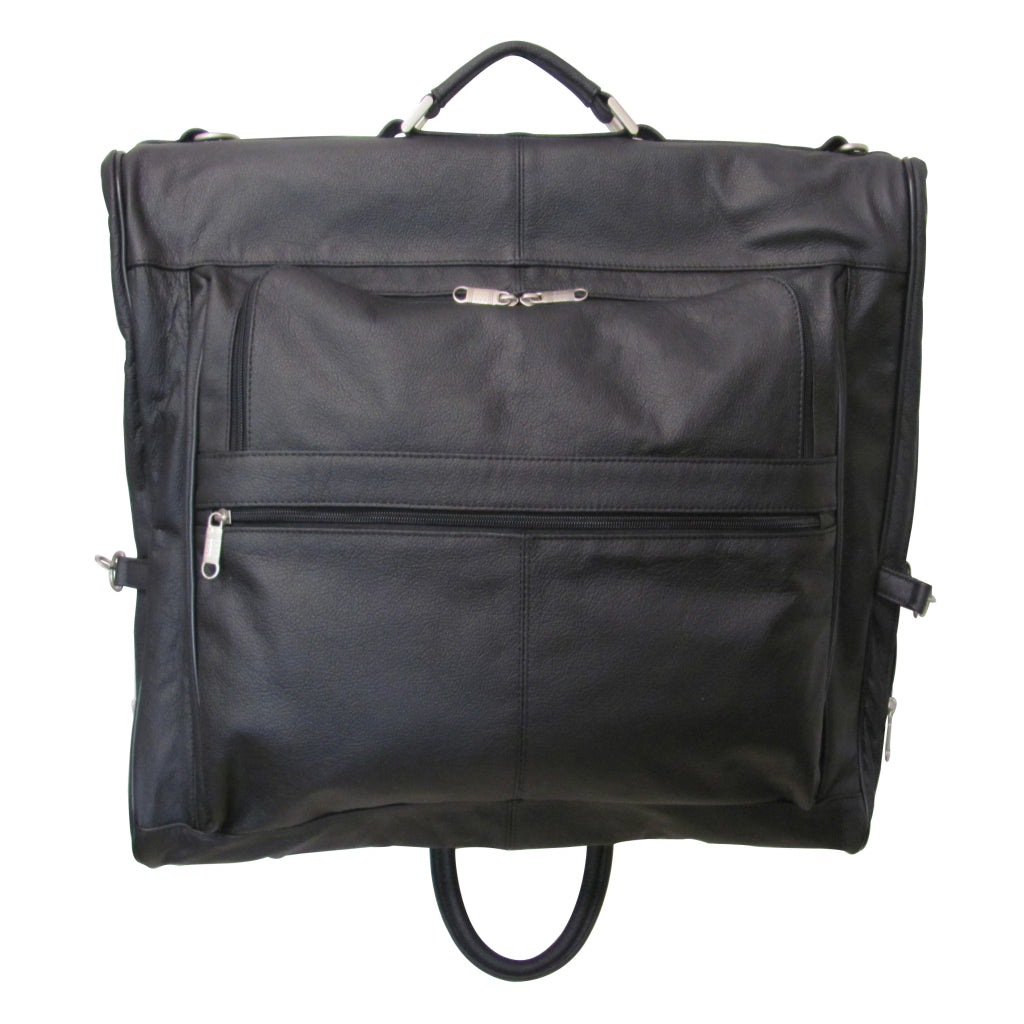 Amerileather Black Three-suit Leather Garment Bag