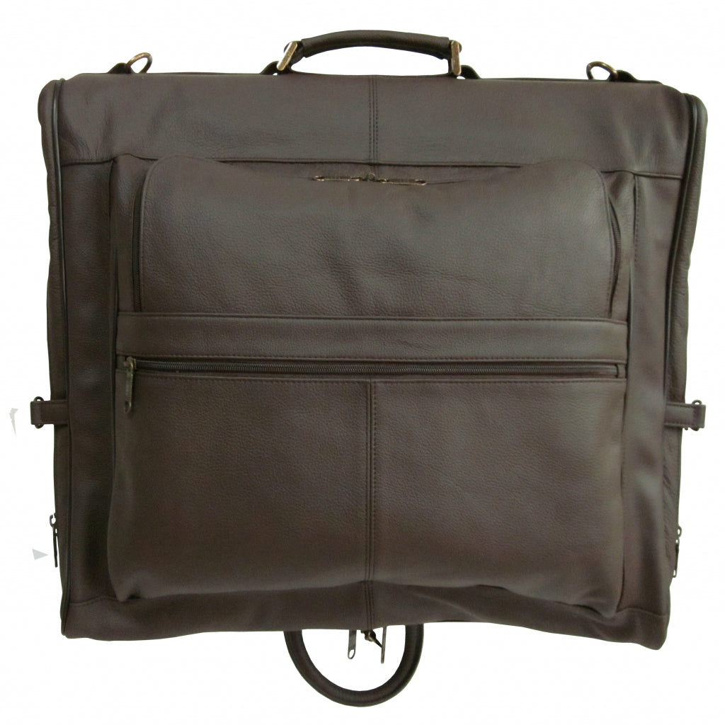 Amerileather Dark Brown Three-suit Leather Garment Bag