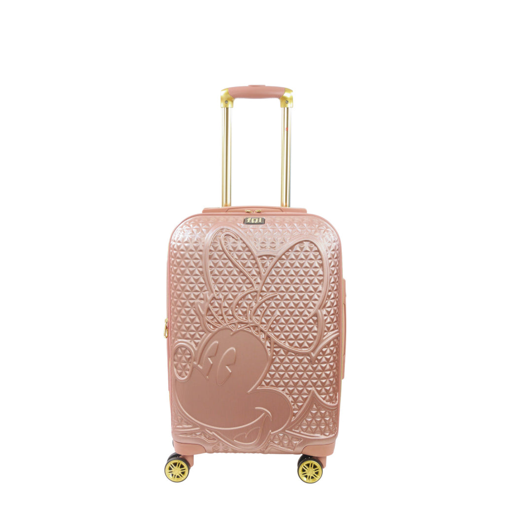 Disney Ful Minnie Mouse Textured Rose Gold Hardside 21" Carry On Spinner Suitcase