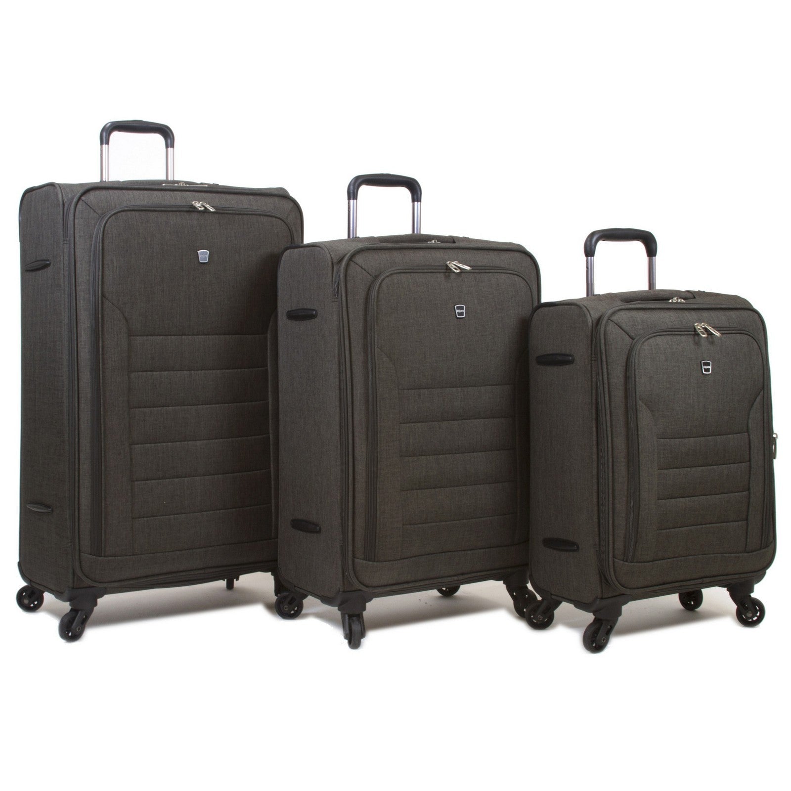 Dejuno Noir Lightweight 3-Piece Spinner Luggage Set with Laptop Pocket