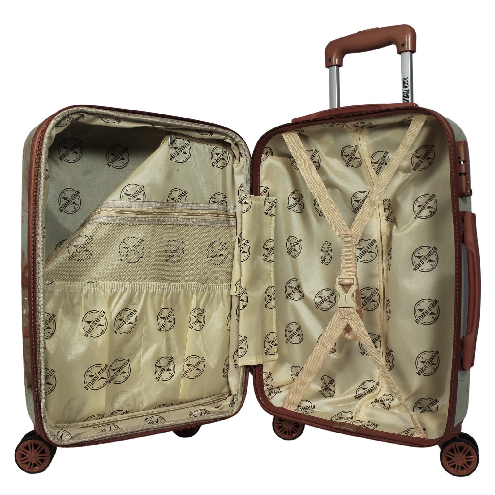 World Traveler Europe 3-Piece Expandable Spinner Luggage Set with TSA Lock