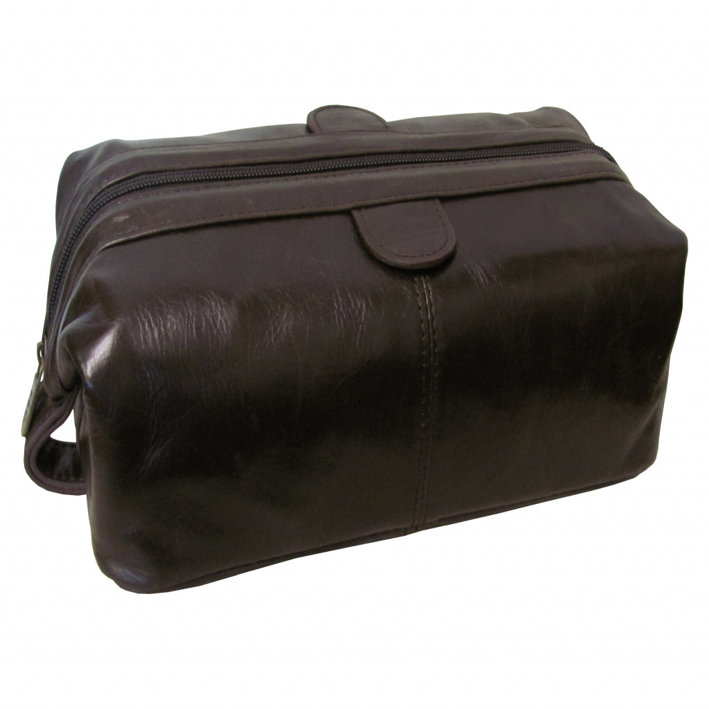 Amerileather Zip Top Leather Toiletry Bag (#24)