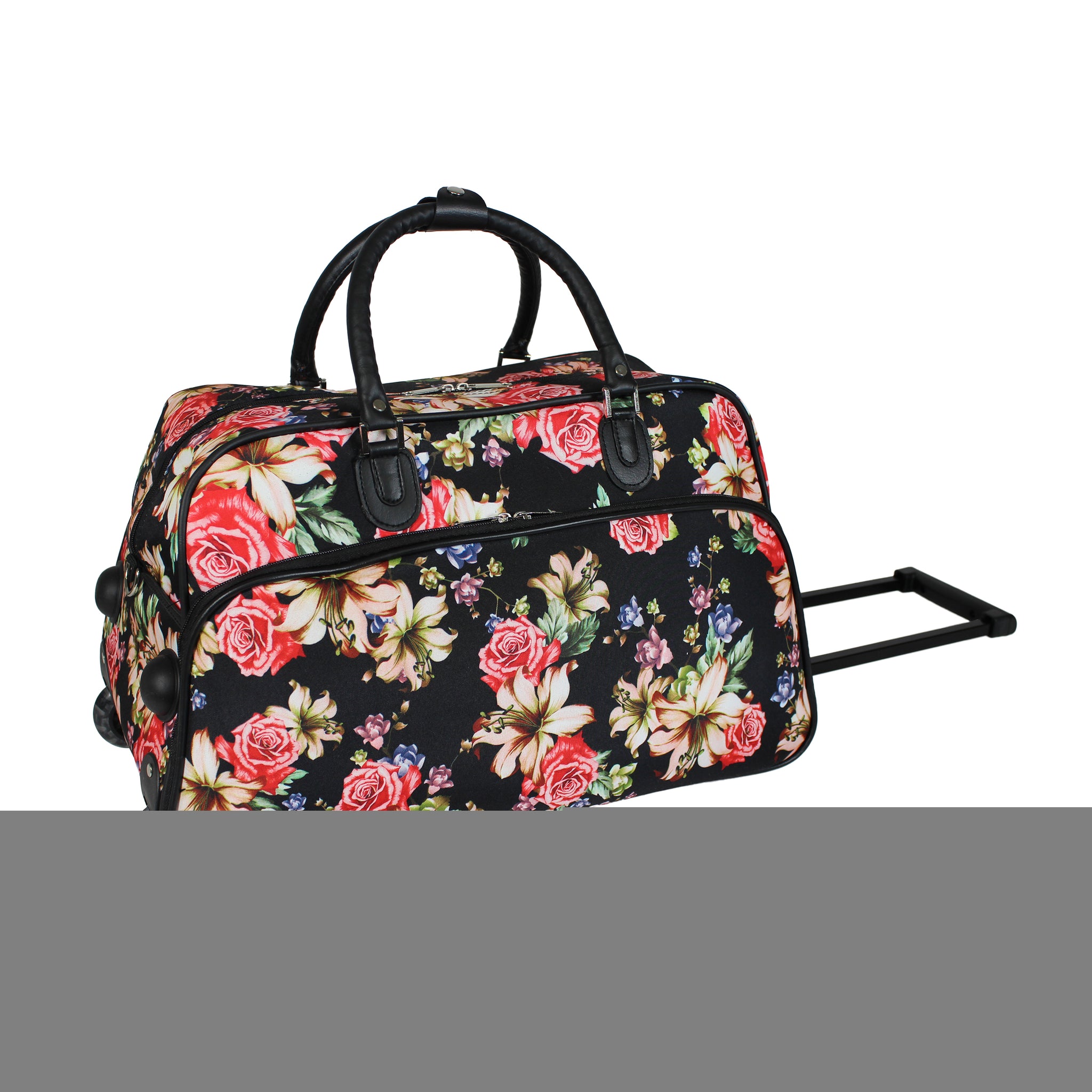 CalBags Floral 21" Rolling Carry-On Duffel Bags