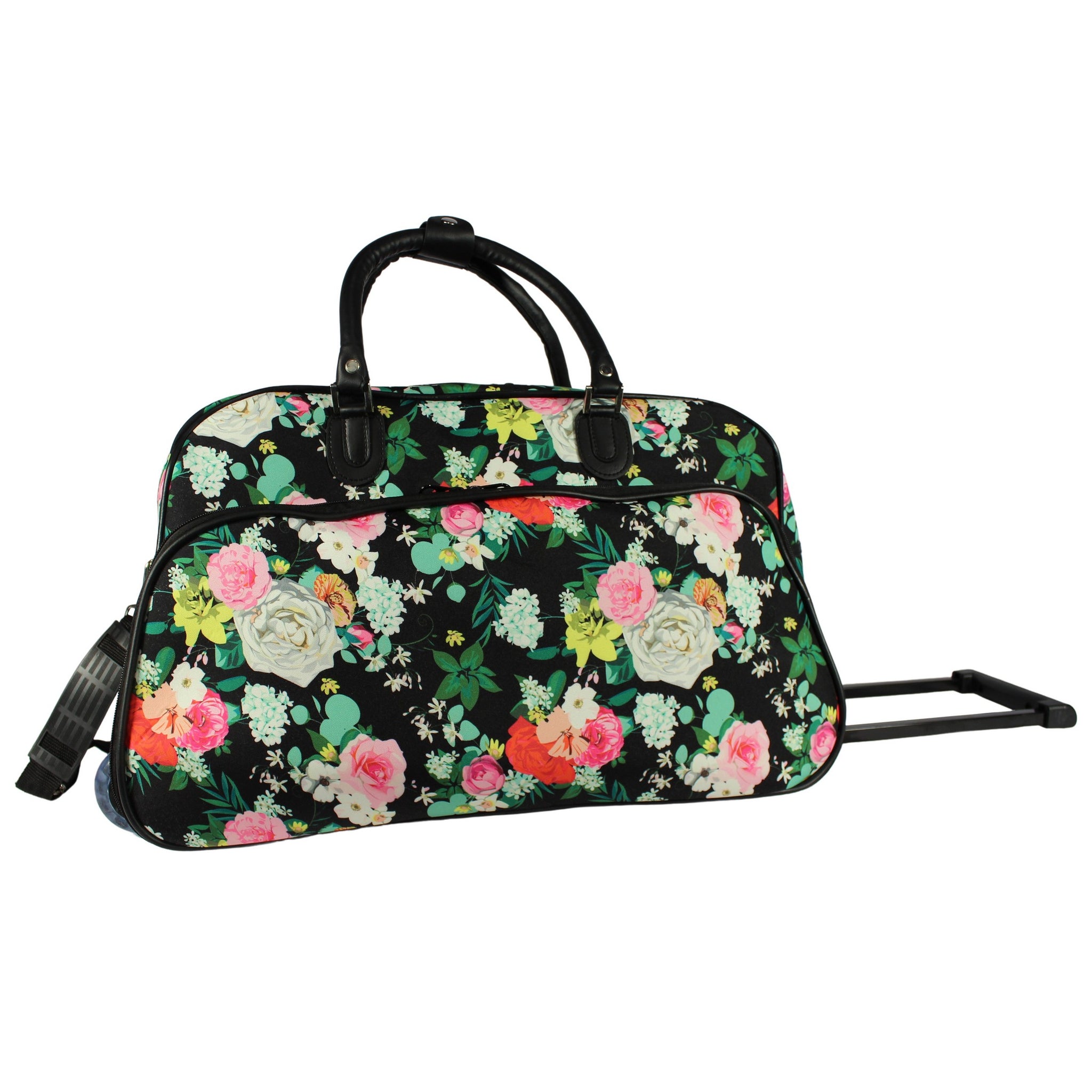 CalBags Floral 21" Rolling Carry-On Duffel Bags