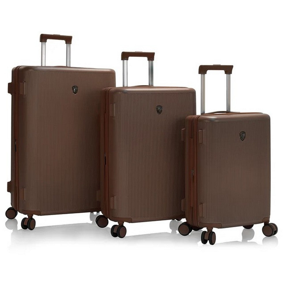 Heys Earth Tones 3 Piece Hardside Spinner Luggage Set