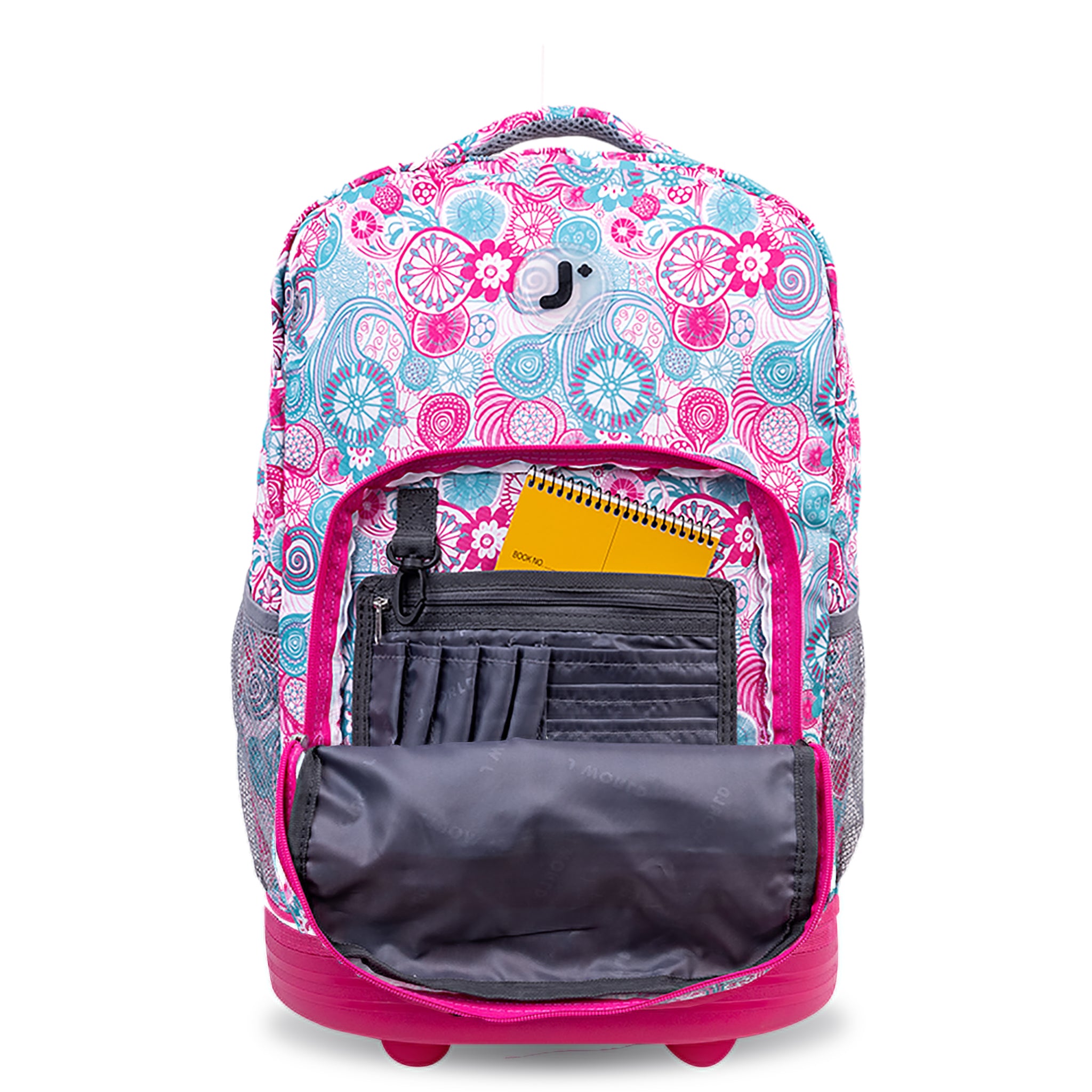 J World Sunrise Blue Raspberry 18" Rolling Backpack