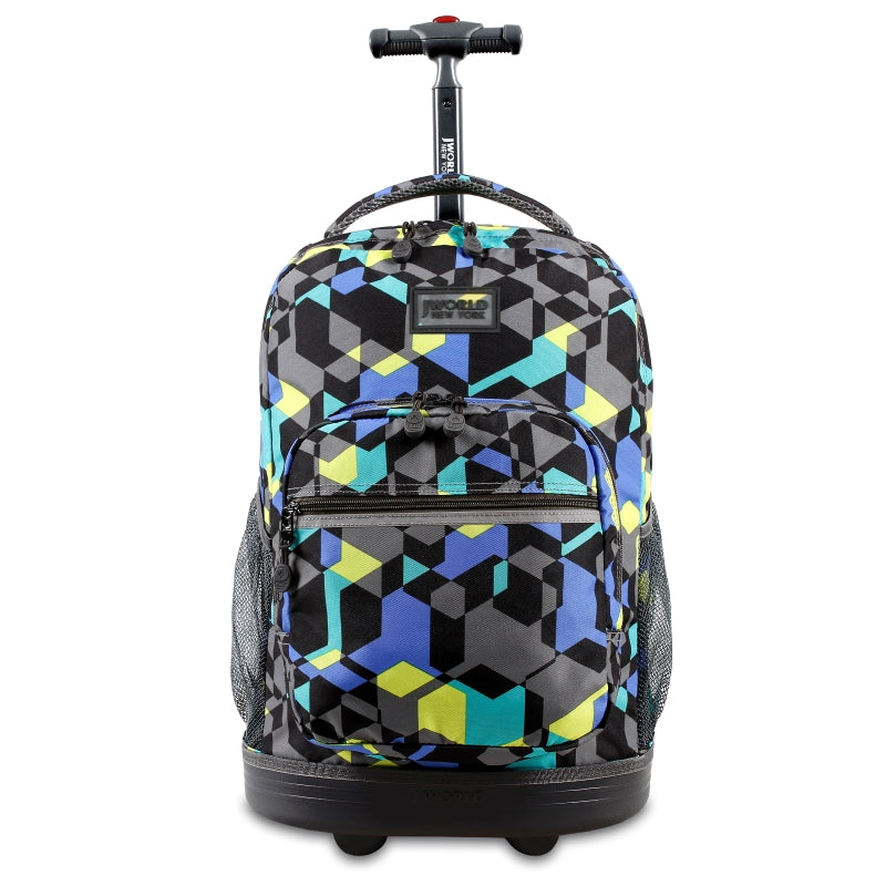 J World Sunrise Cubes 18" Rolling Backpack