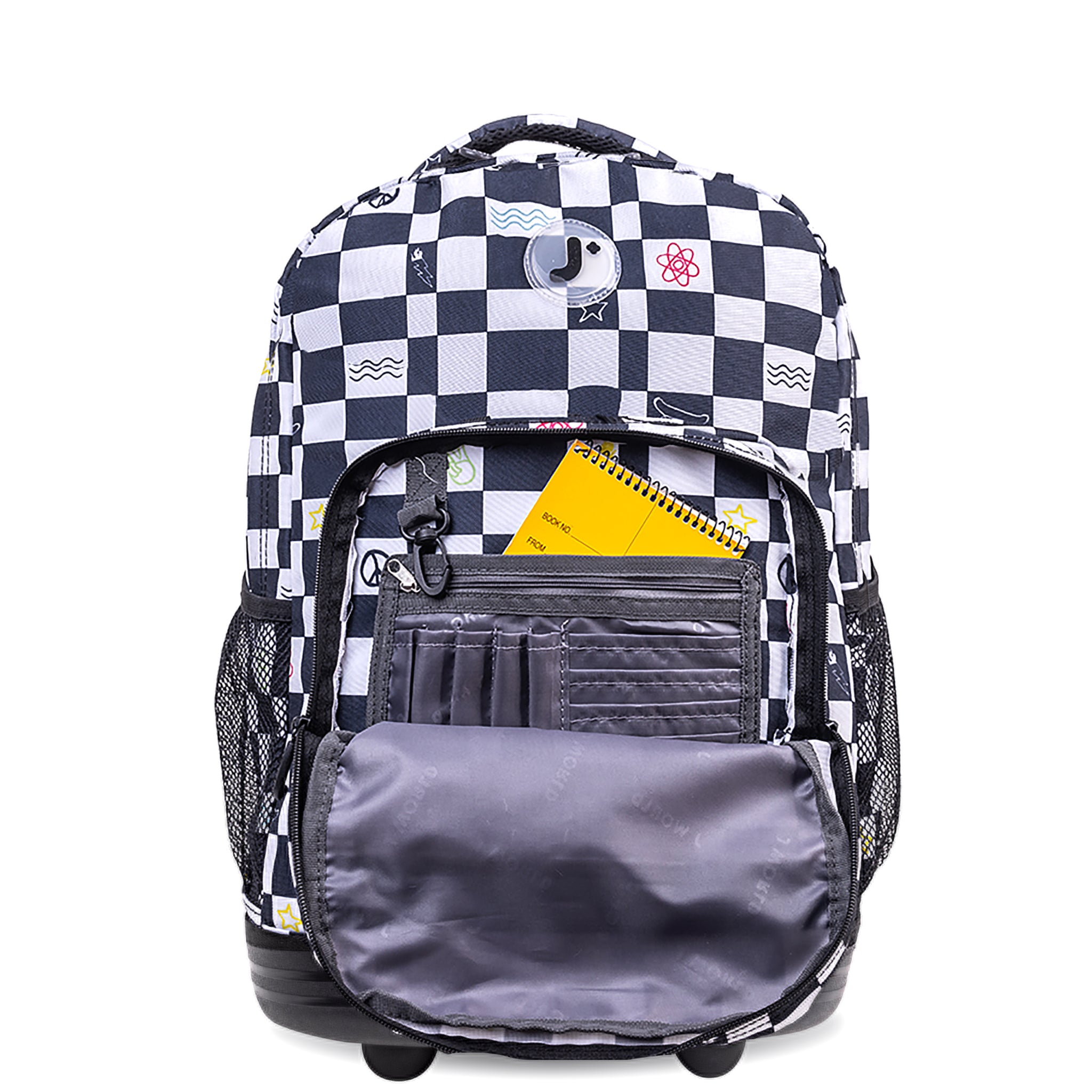 J World Sunrise Icon Checkers 18" Rolling Backpack