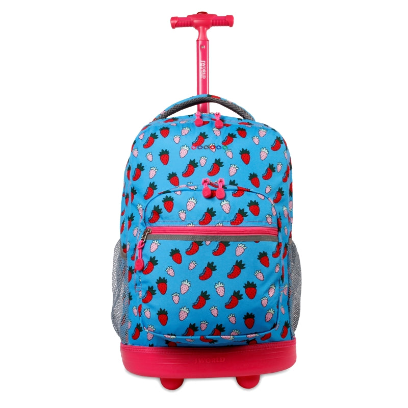 J World Sunrise Strawberry 18" Rolling Backpack