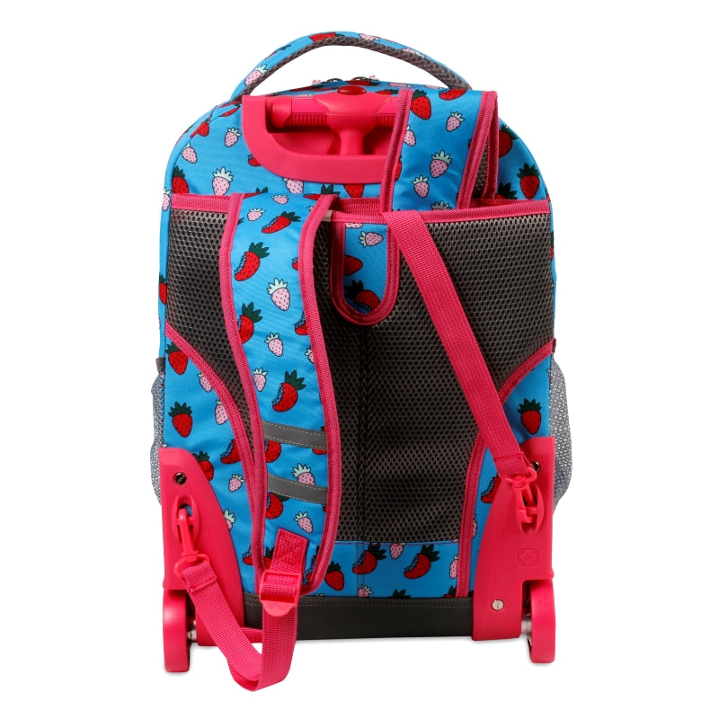 J World Sunrise Strawberry 18" Rolling Backpack