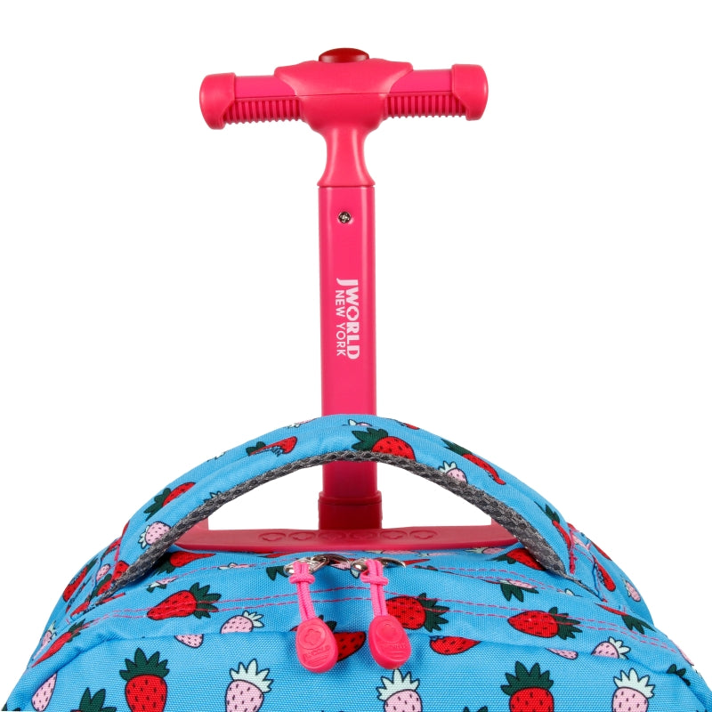 J World Sunrise Strawberry 18" Rolling Backpack