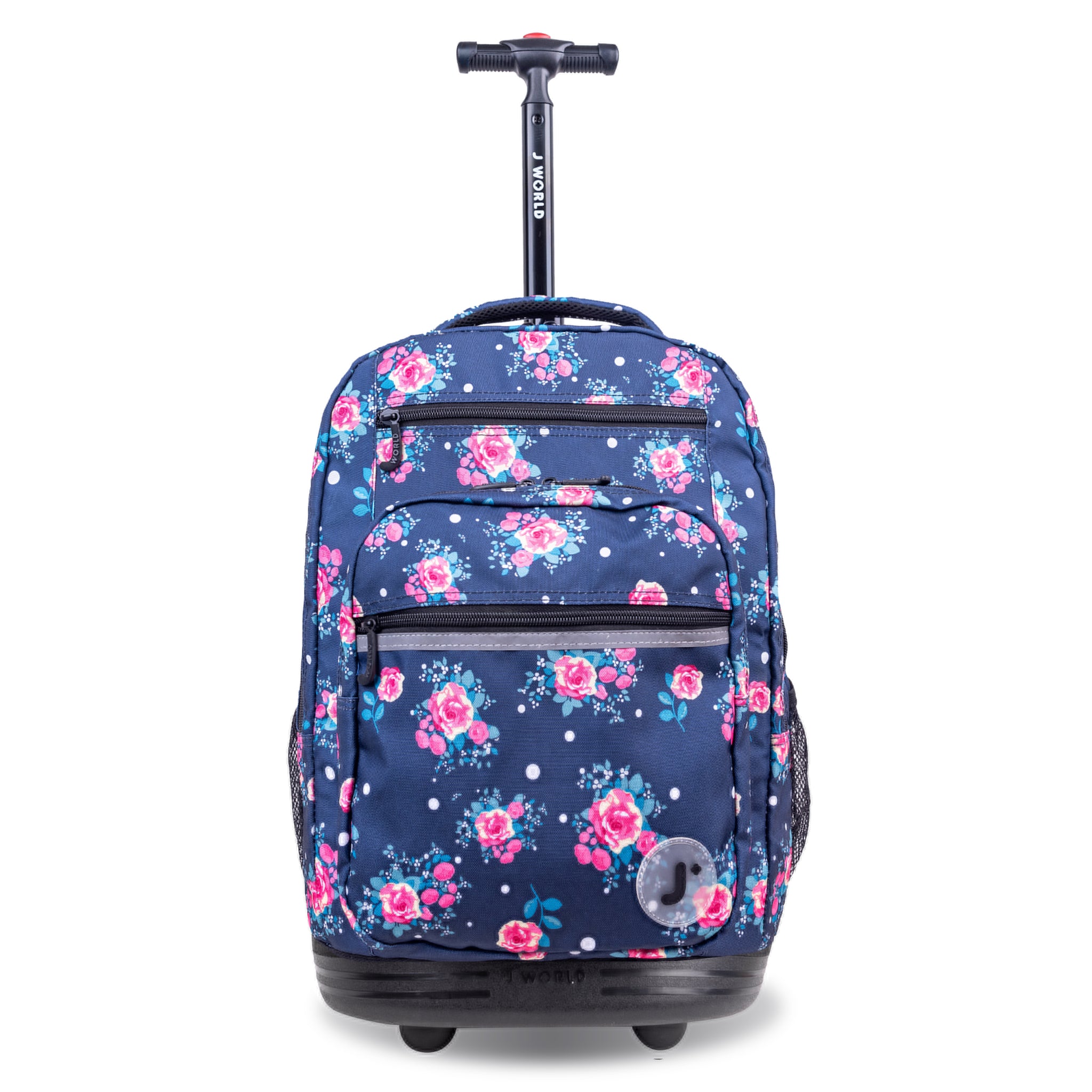 J World Sundance Navy Rose 20" Rolling Backpack