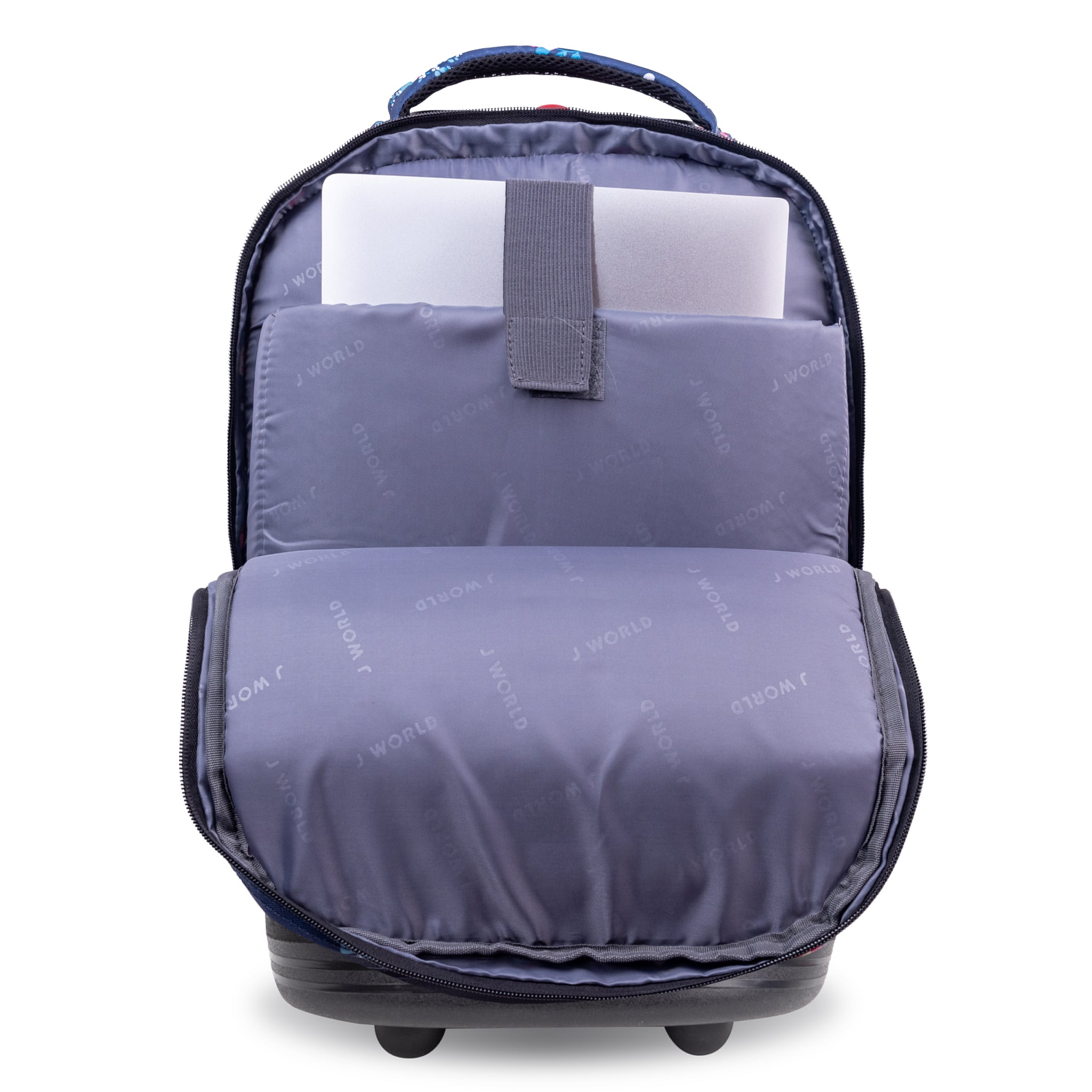 J World Sundance Navy Rose 20" Rolling Backpack