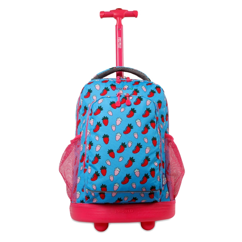 J World Sunny Strawberry 17" Kids Rolling Backpack