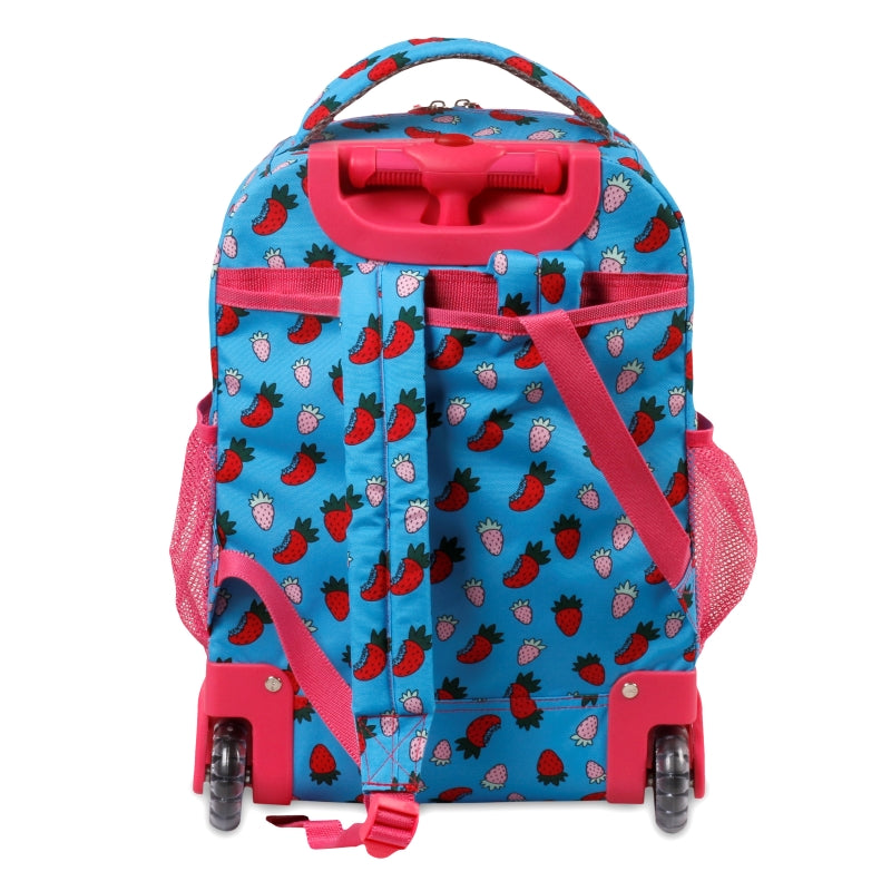 J World Sunny Strawberry 17" Kids Rolling Backpack