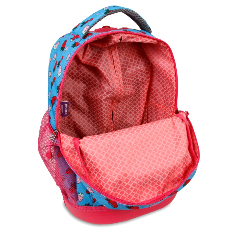 J World Sunny Strawberry 17" Kids Rolling Backpack