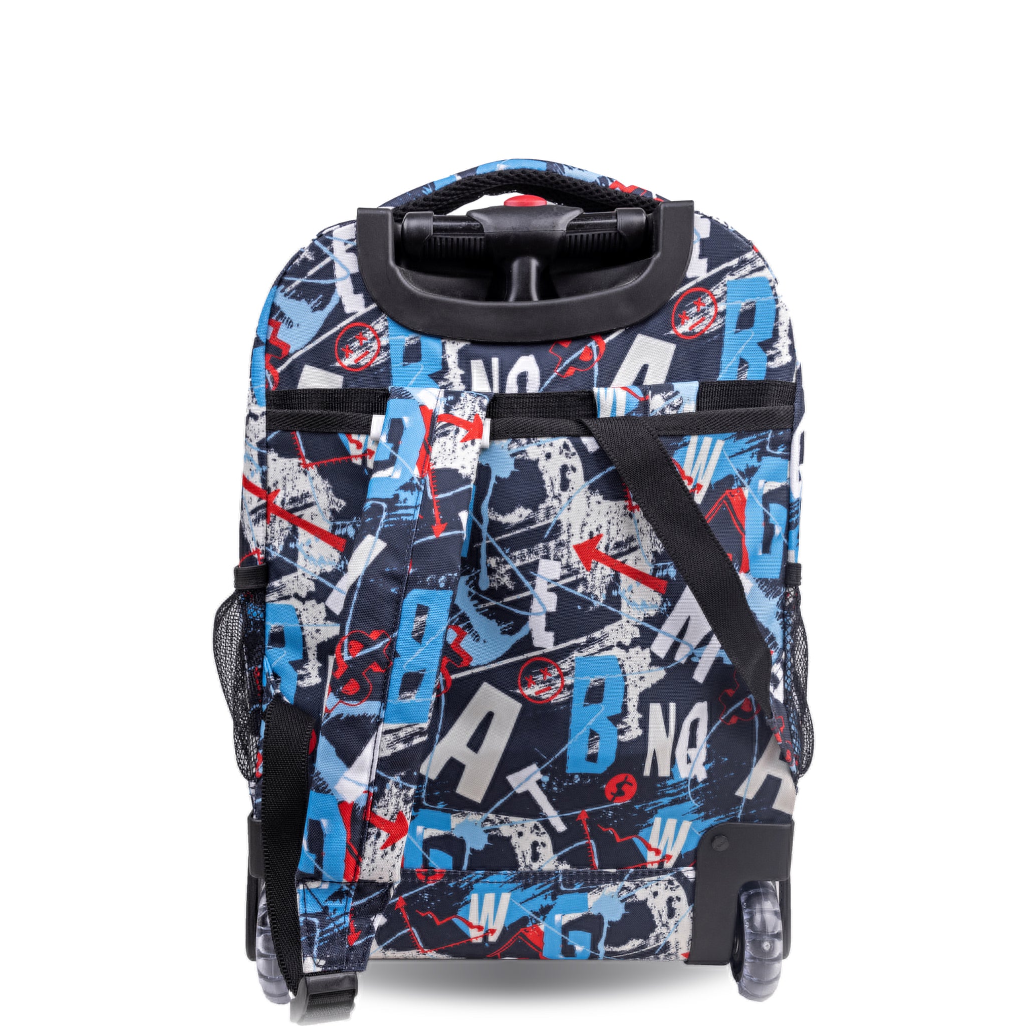 J World Boys and Girls Sunny 17" Kids Rolling Backpack for School and Travel, Graffiti