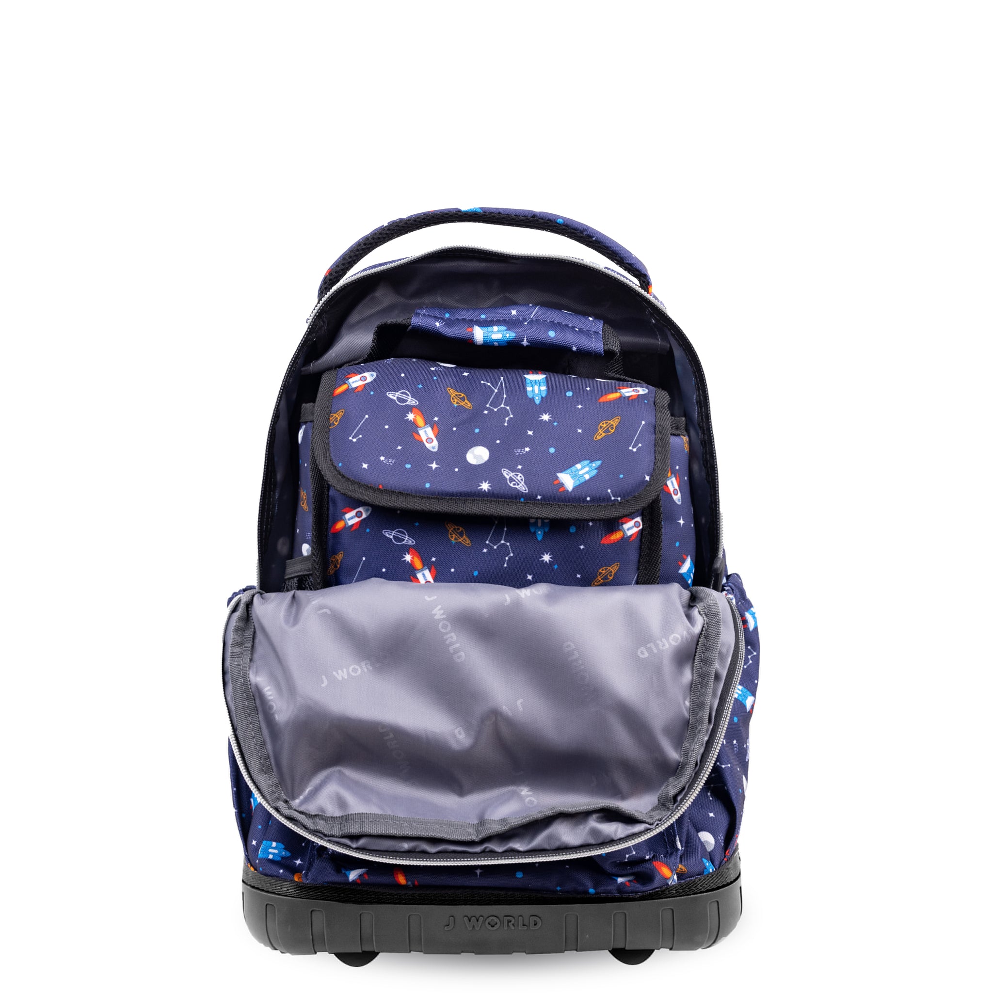 J World Lollipop Spaceship 16" Kids Rolling Backpack and Lunch Bag