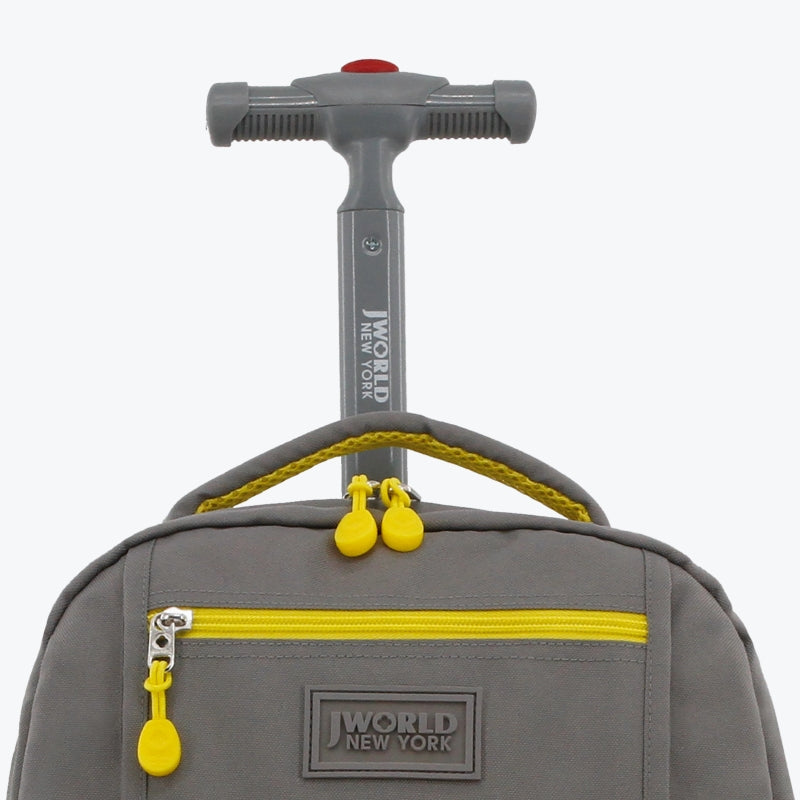 J World Sunlight Grey 18" Rolling Backpack