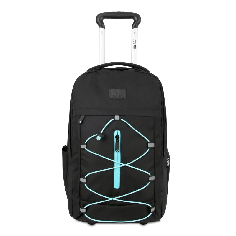 J World Lash Black/Blue 19" Rolling Laptop Backpack