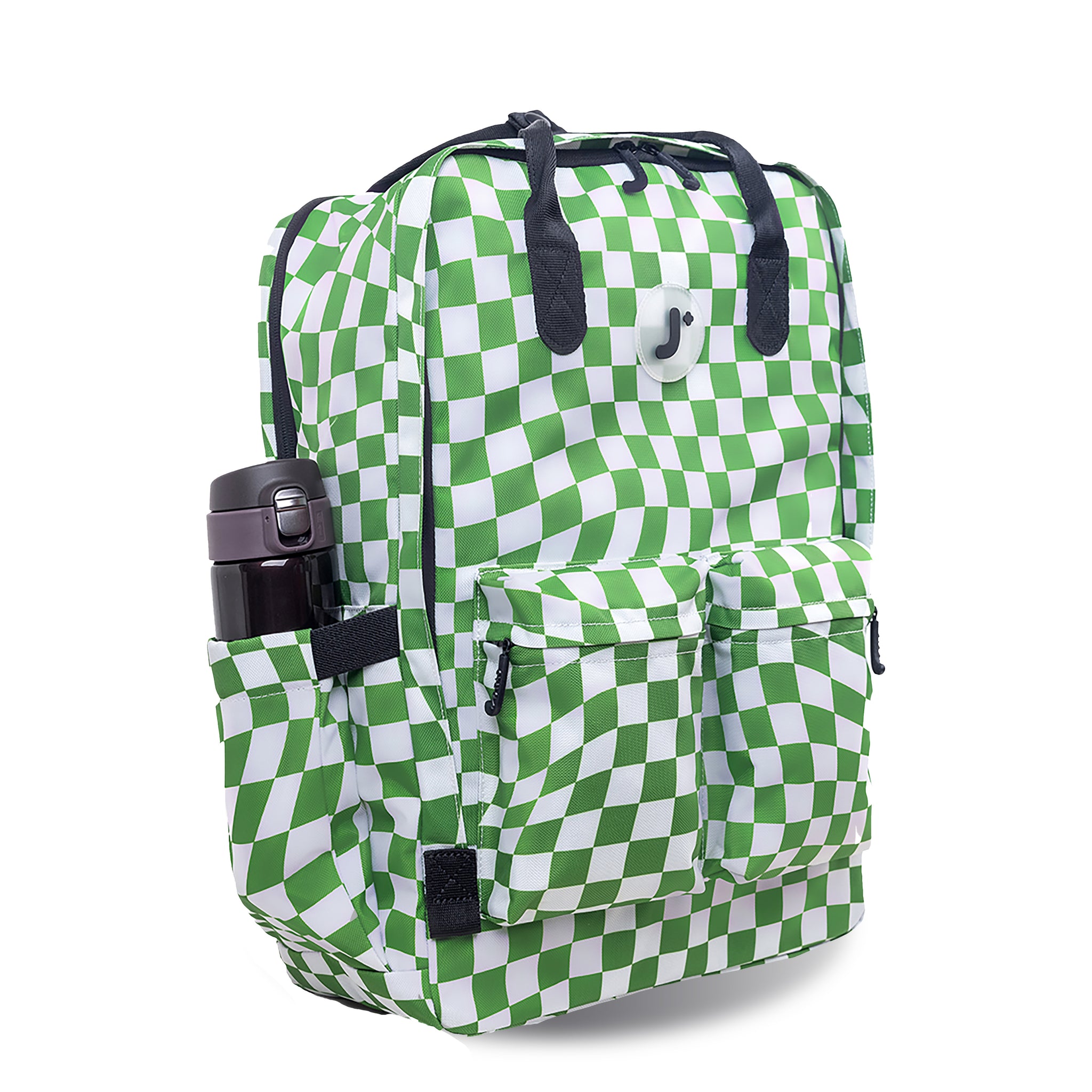 J World Timo Matcha Checkers Multi-Functional Laptop Backpack