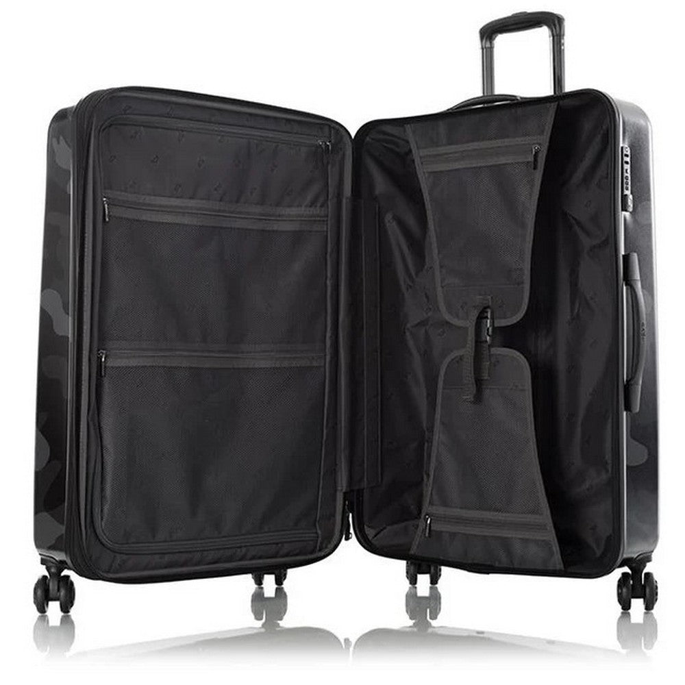 Heys Black Camo 3 Piece Hardside Spinner Luggage Set