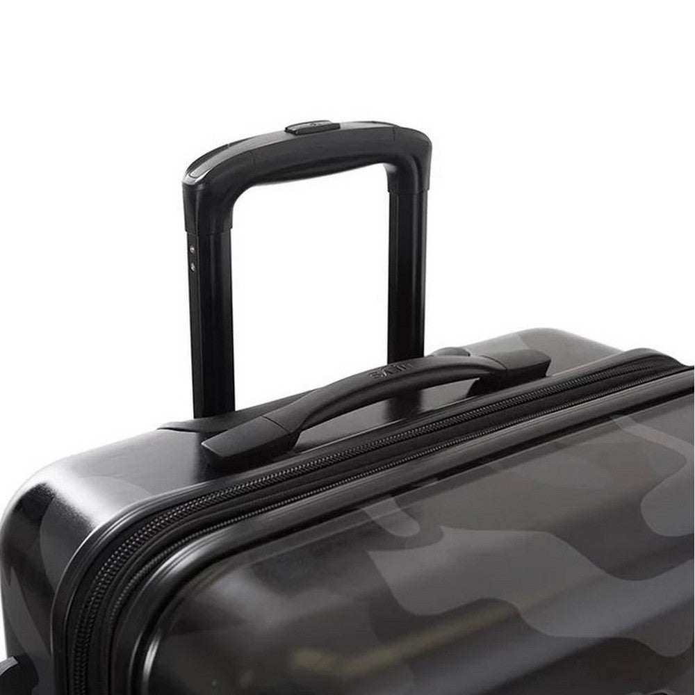 Heys Black Camo 3 Piece Hardside Spinner Luggage Set