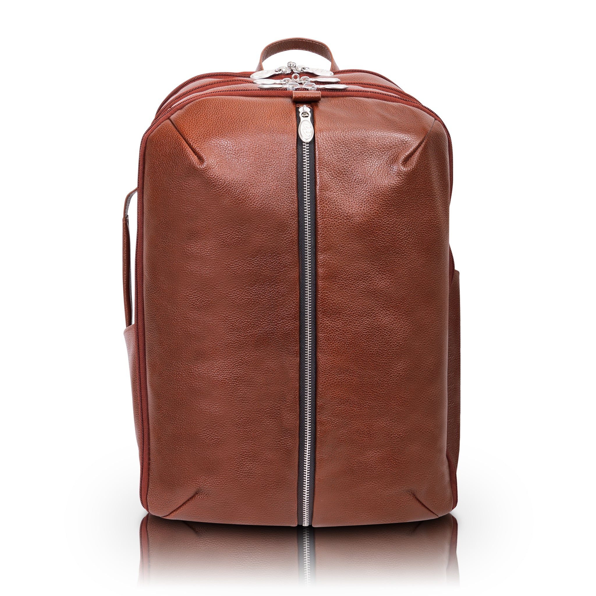 McKlein ENGLEWOOD 17" Leather, Triple Compartment, Carry-All, Laptop & Tablet Weekend Backpack