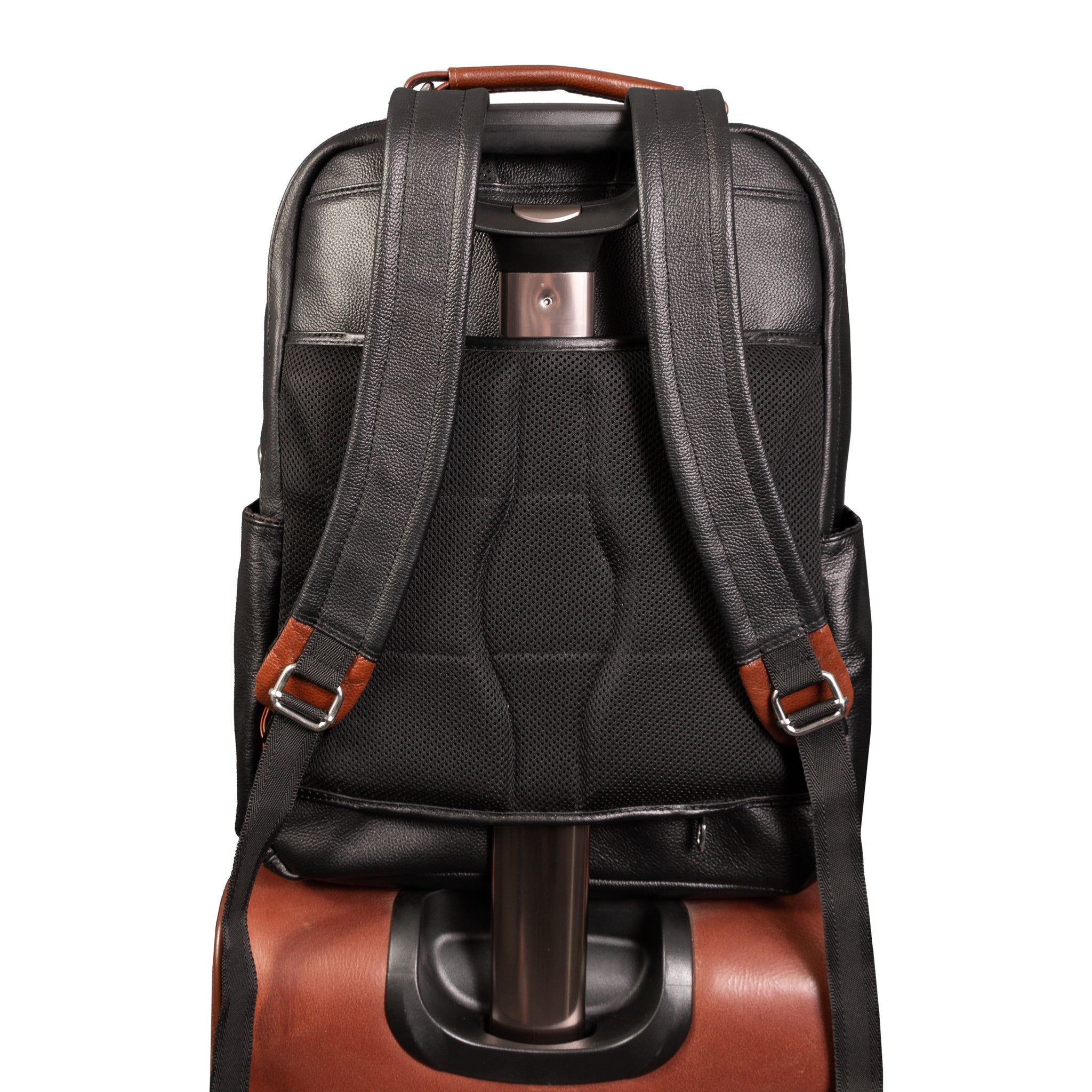 McKlein LOGAN 17" Leather, Two-Tone, Dual-Compartment, Laptop & Tablet Backpack