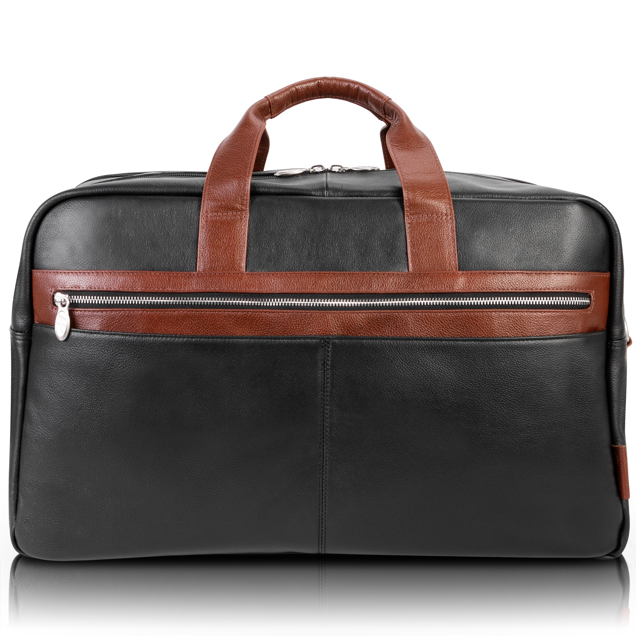 McKlein WELLINGTON 21" Leather, Two-tone, Dual-Compartment, Laptop & Tablet Carry-All Duffel