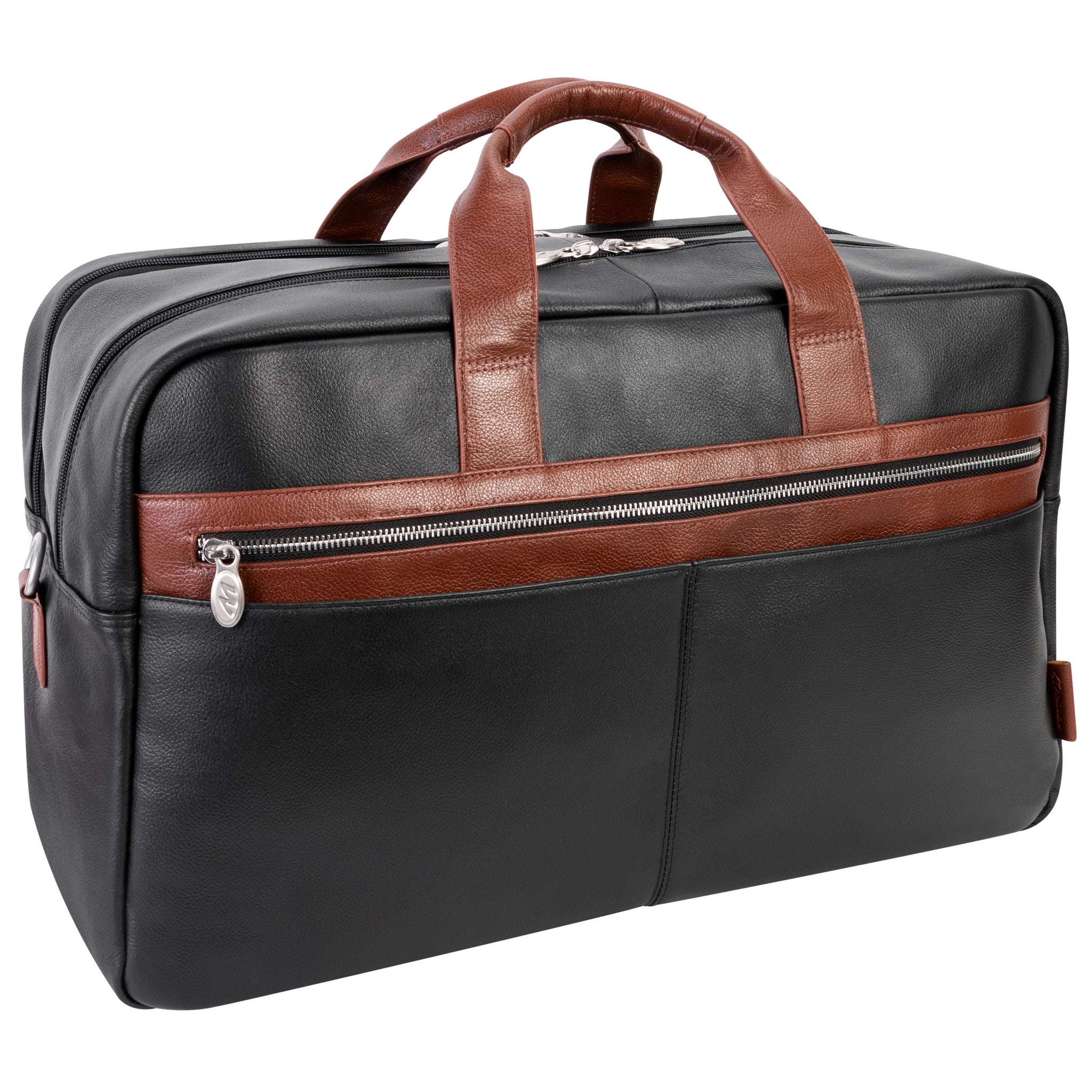 McKlein WELLINGTON 21" Leather, Two-tone, Dual-Compartment, Laptop & Tablet Carry-All Duffel