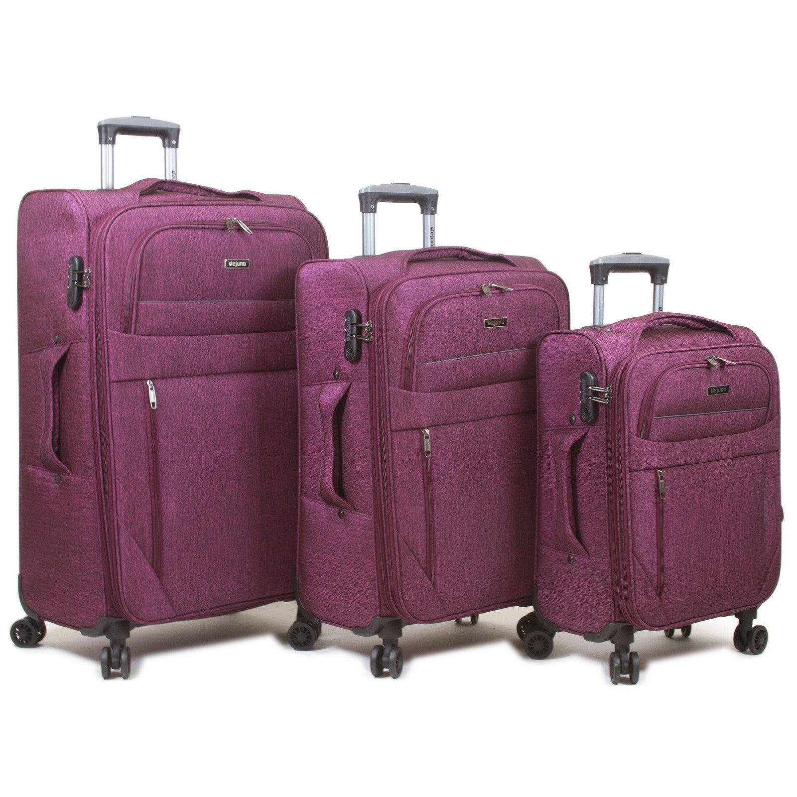 Dejuno Aurora Lightweight Denim 3-Piece Spinner Luggage Set