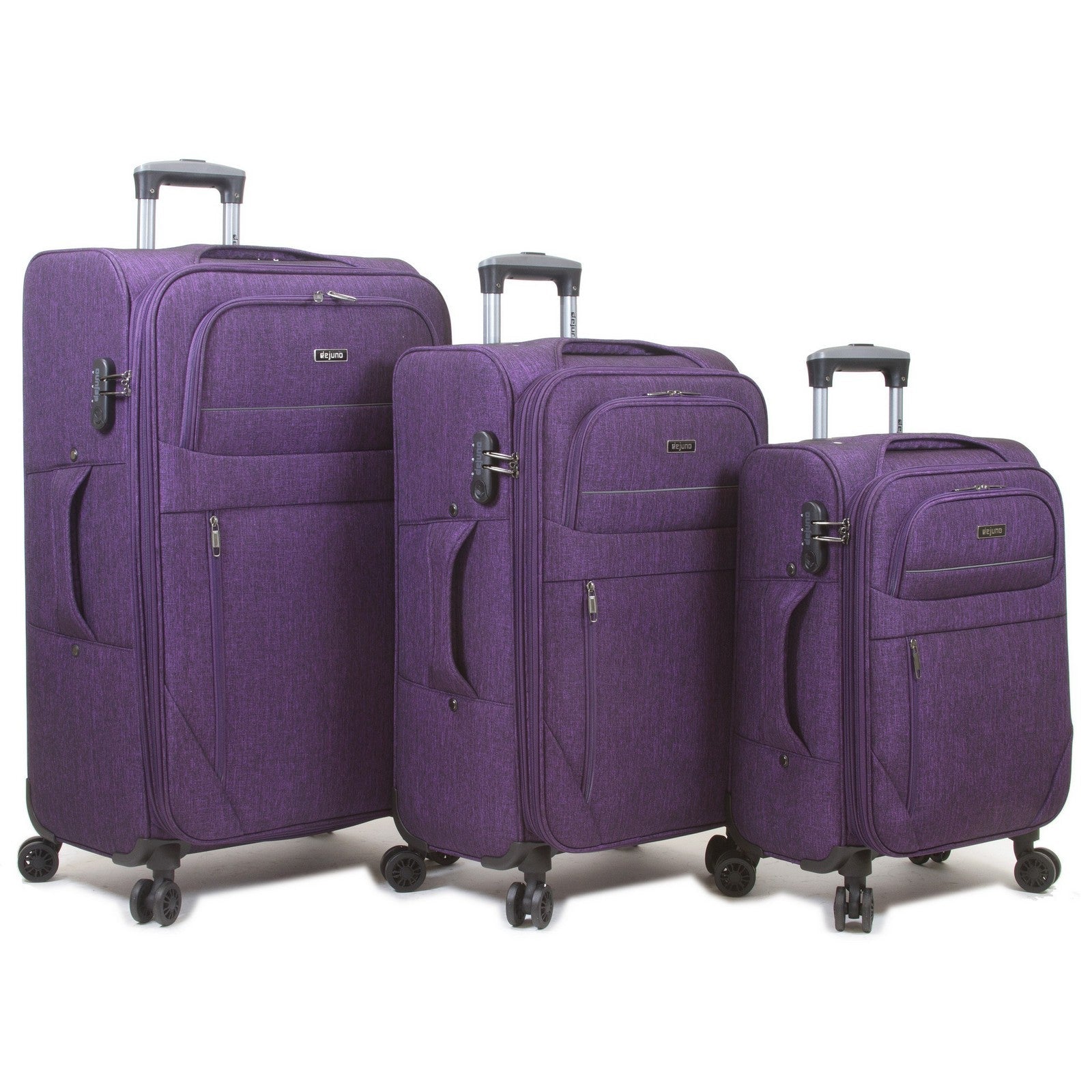 Dejuno Aurora Lightweight Denim 3-Piece Spinner Luggage Set