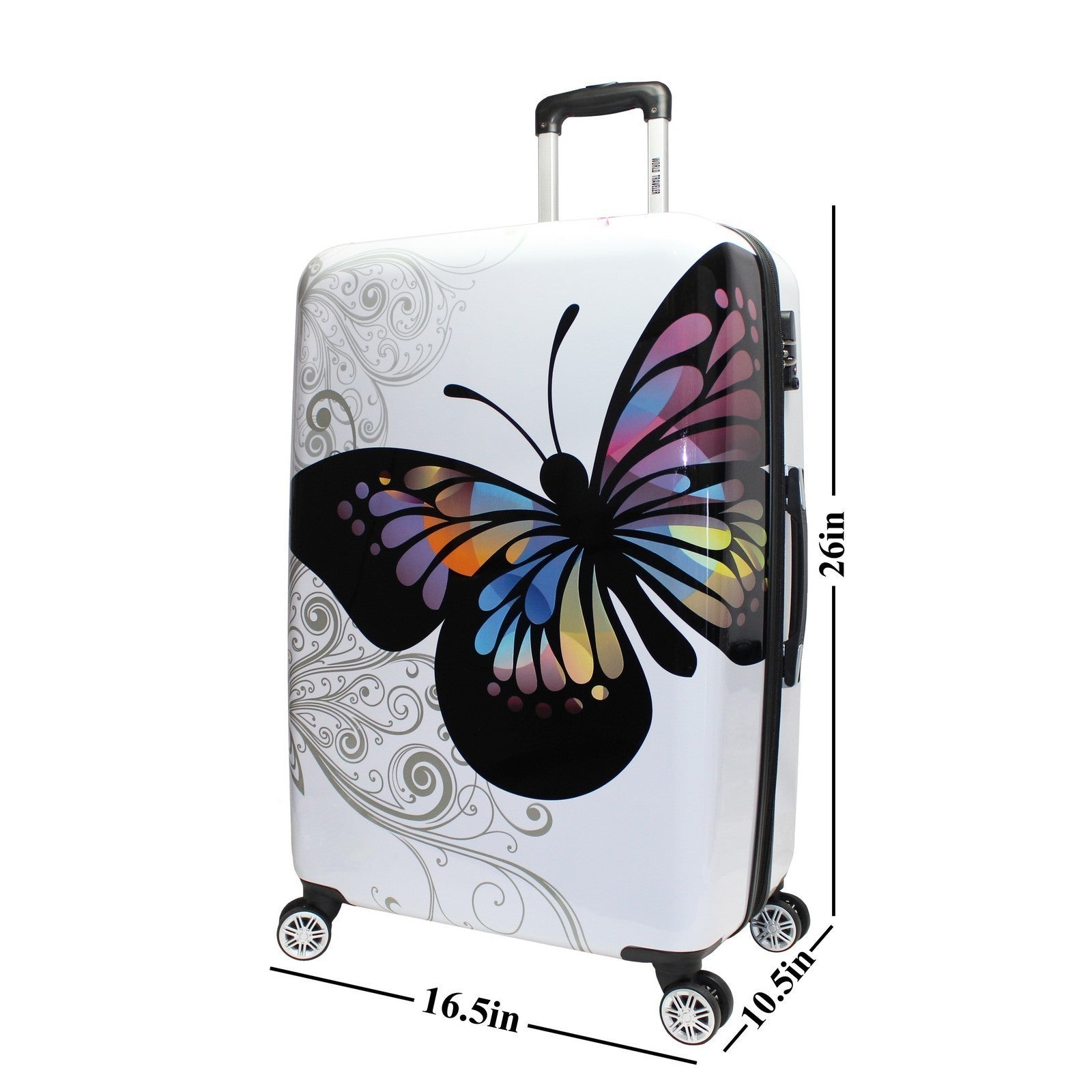 World Traveler Butterfly 24" Hardside Expandable Spinner Suitcase