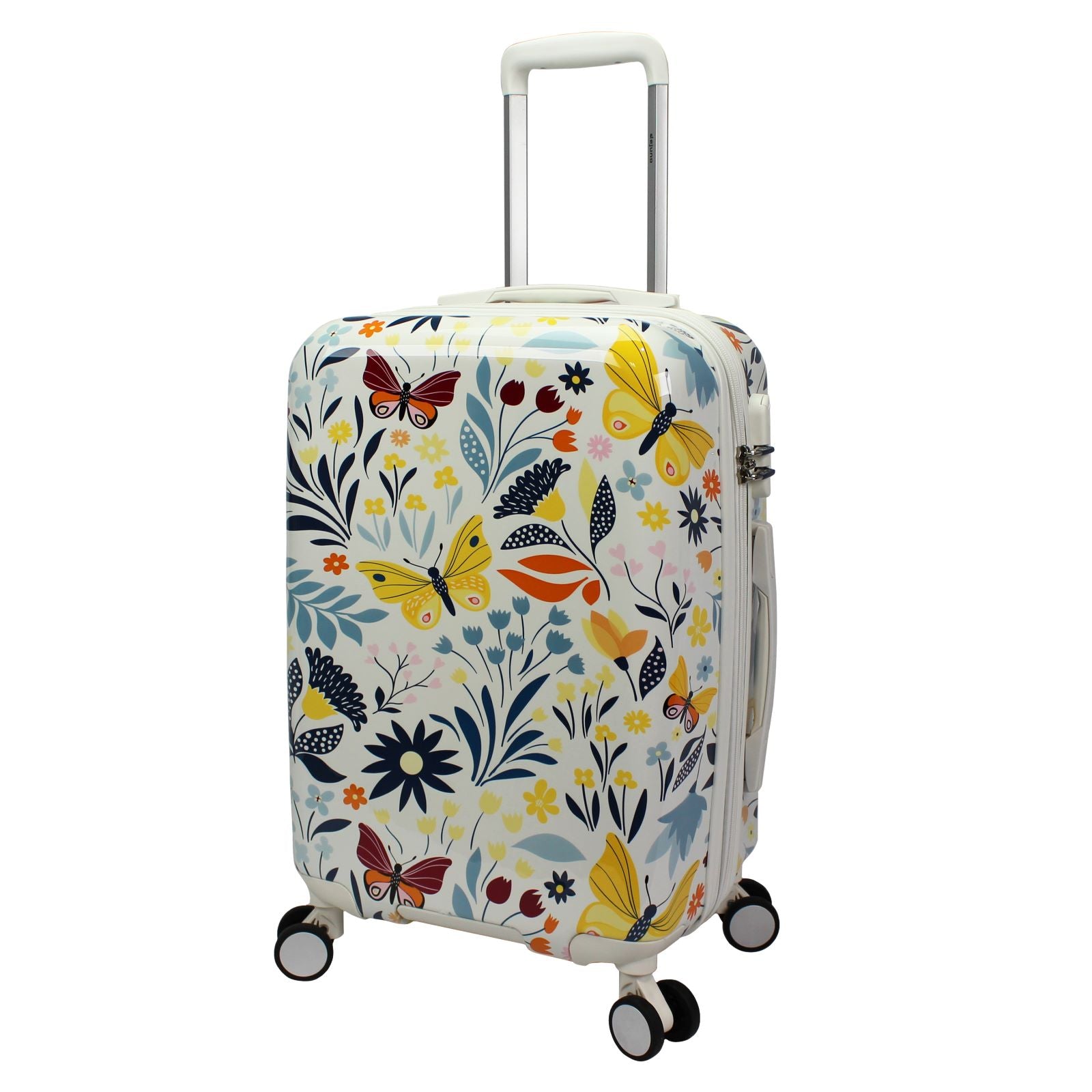 World Traveler Dejuno Floral Butterfly 3-Piece Expandable Spinner Luggage Set
