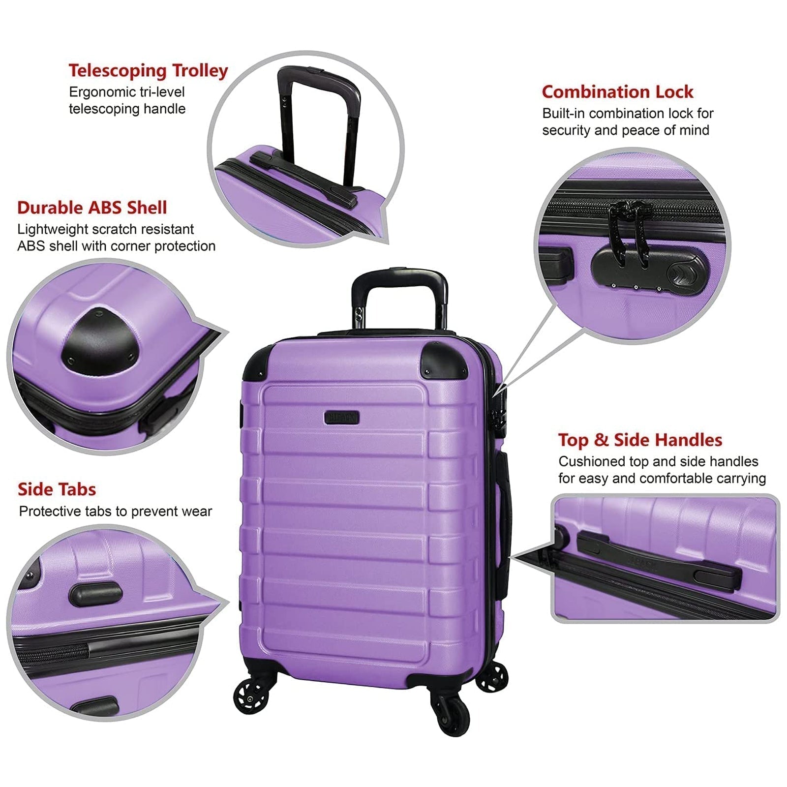 Hipack Prime Hardside 3-Piece Spinner Luggage Set
