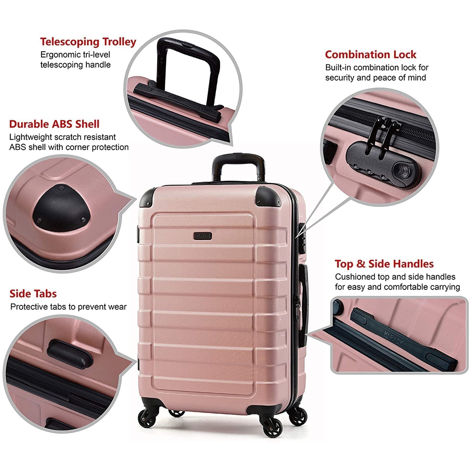 Hipack Prime Hardside 3-Piece Spinner Luggage Set