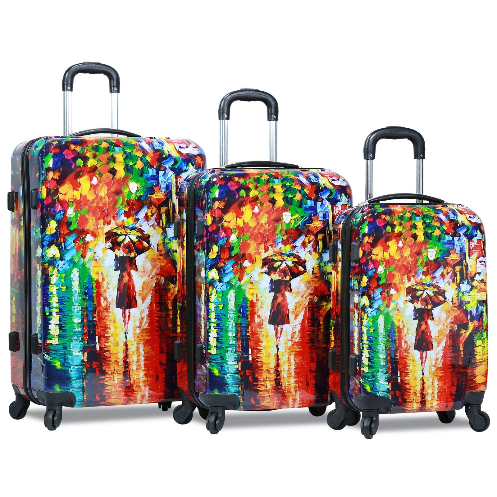 Dejuno Parisian Nights Piece Hardside Spinner Upright Luggage