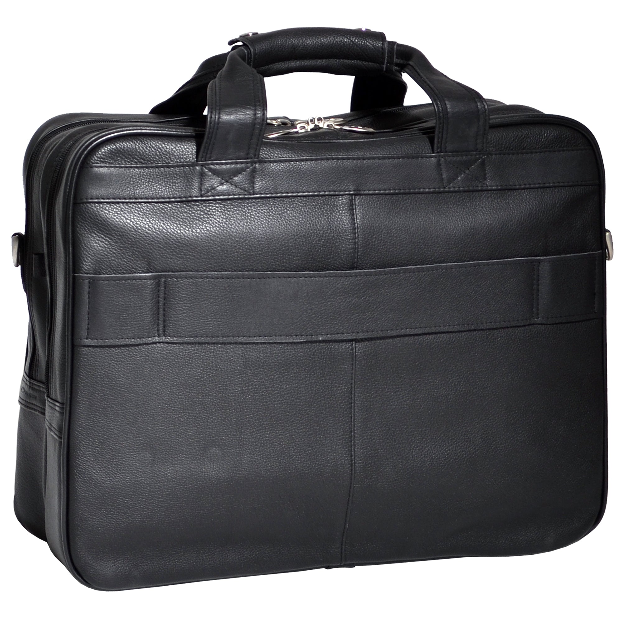 McKlein GOLD COAST 17" Leather Patented Detachable -Wheeled Laptop Briefcase
