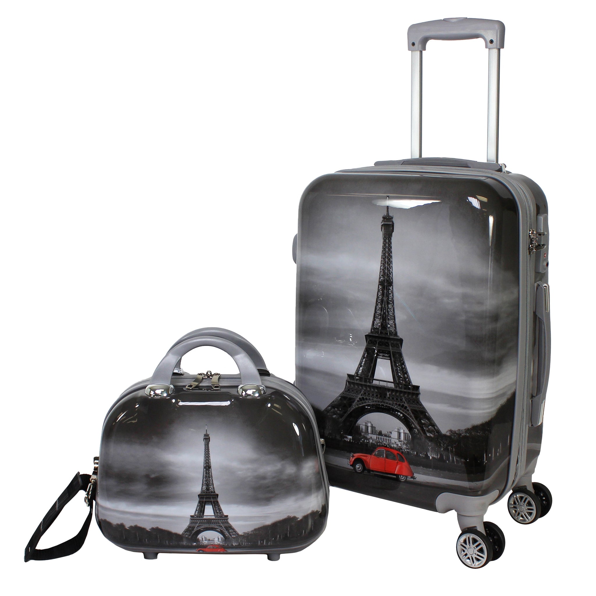 World Traveler Destination Paris 2-Piece Carry-on Hardside Spinner Luggage Set