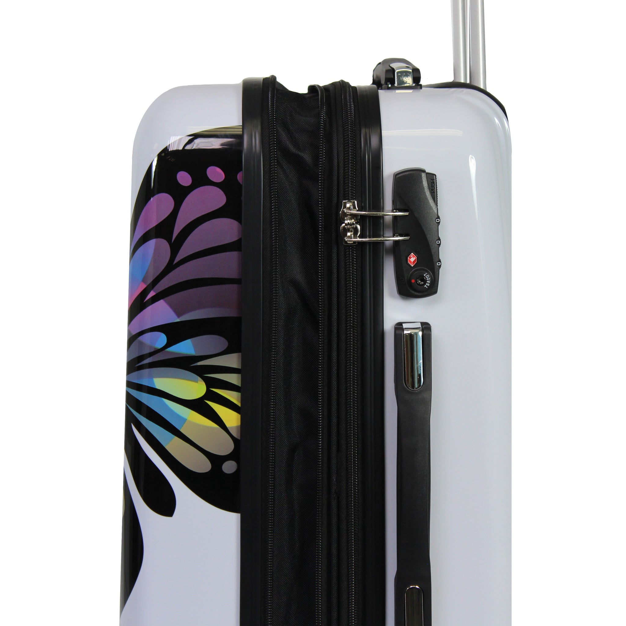 World Traveler Butterfly 2-piece Hardside Carry-on Spinner Luggage Set