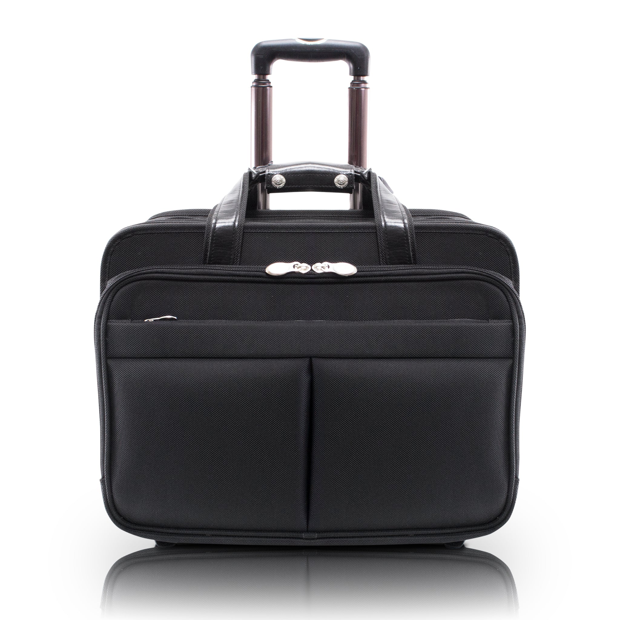 McKlein ROOSEVELT 17" Nylon Patented Detachable -Wheeled Laptop Briefcase w/ Removable Sleeve