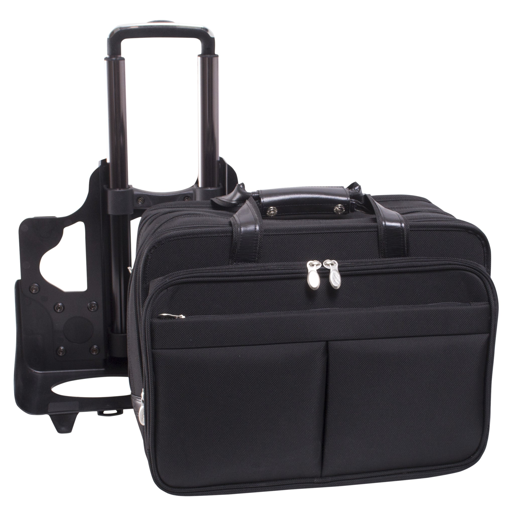 McKlein ROOSEVELT 17" Nylon Patented Detachable -Wheeled Laptop Briefcase w/ Removable Sleeve