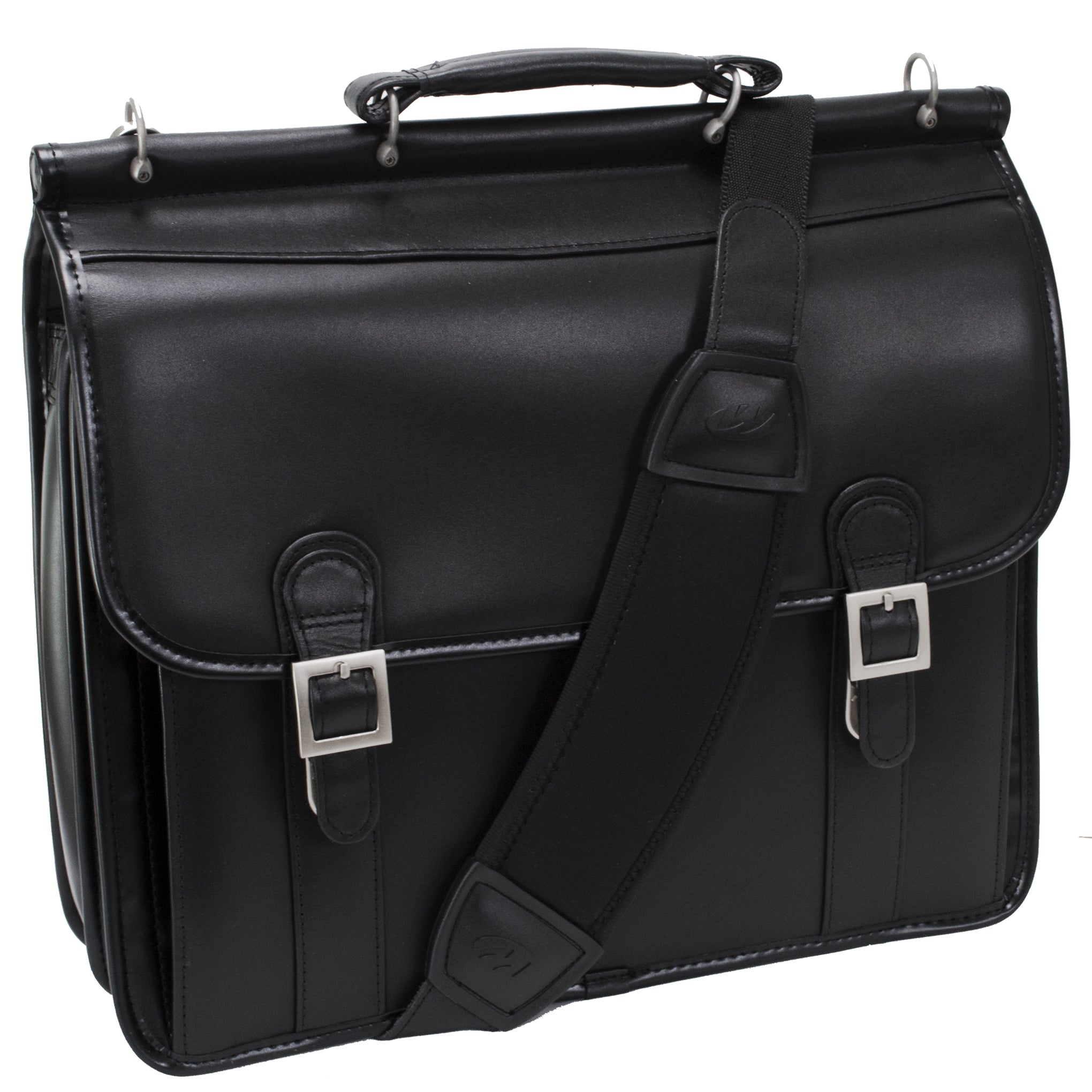 McKlein HALSTED 15" Leather Double Compartment Laptop Briefcase