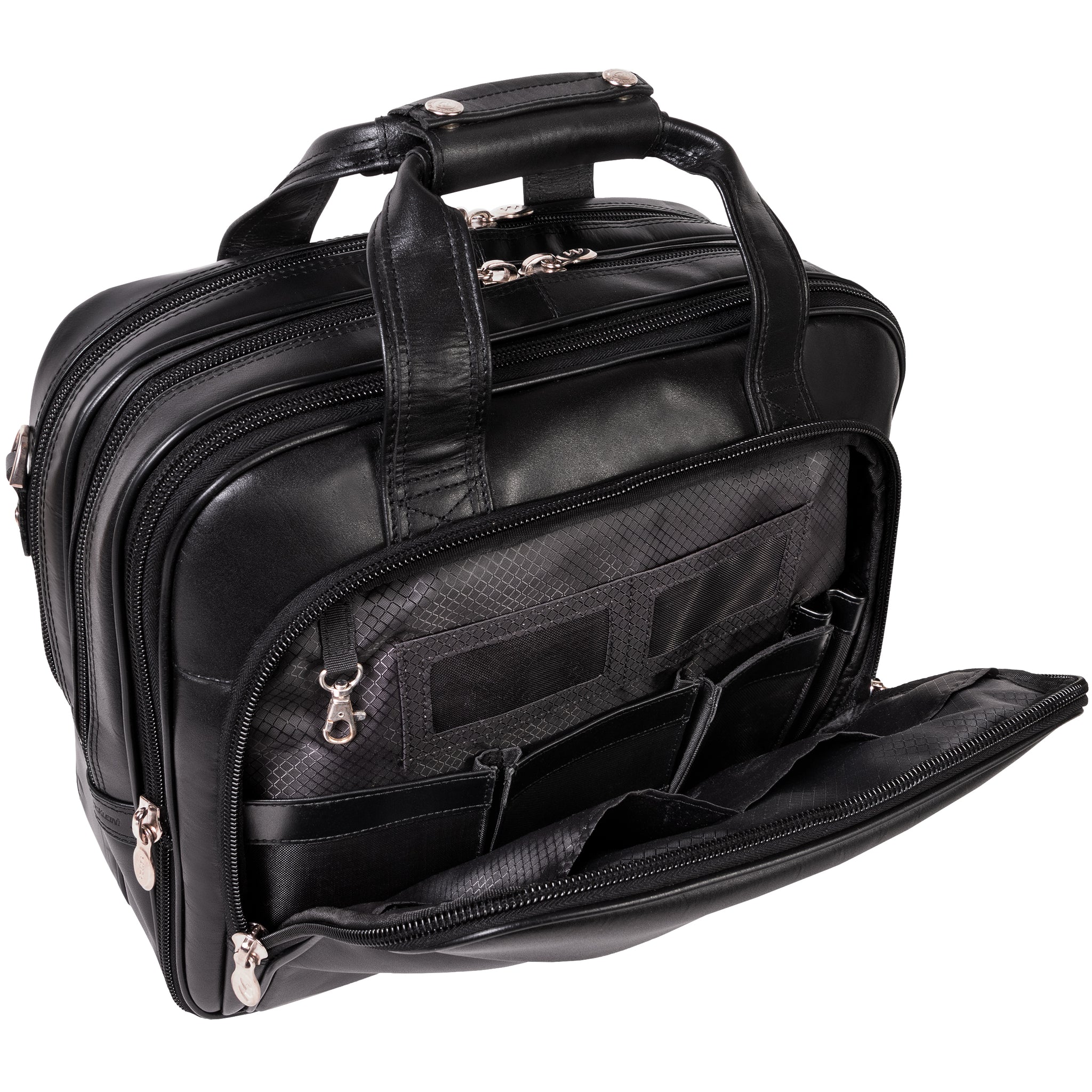 McKlein DAMEN 17" Leather Patented Detachable -Wheeled Laptop Briefcase"