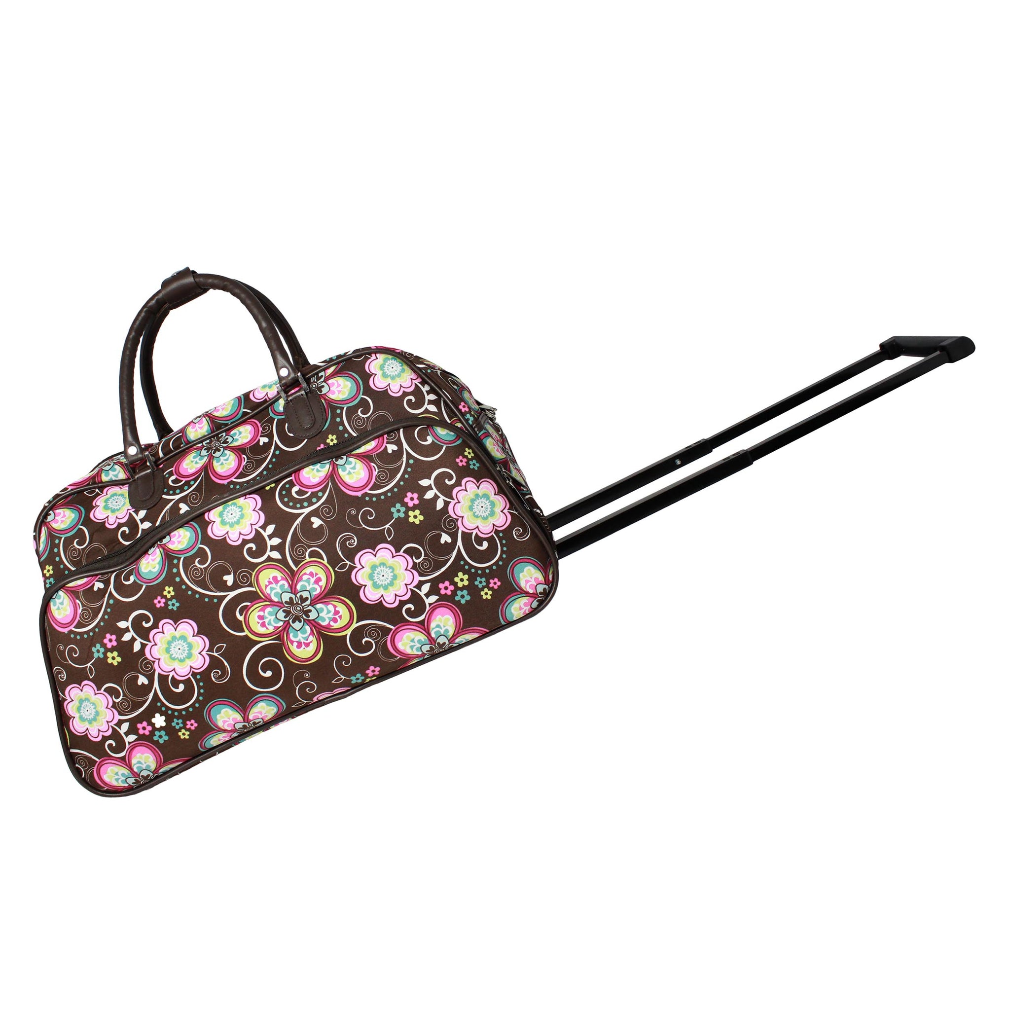 CalBags Floral 21" Rolling Carry-On Duffel Bags