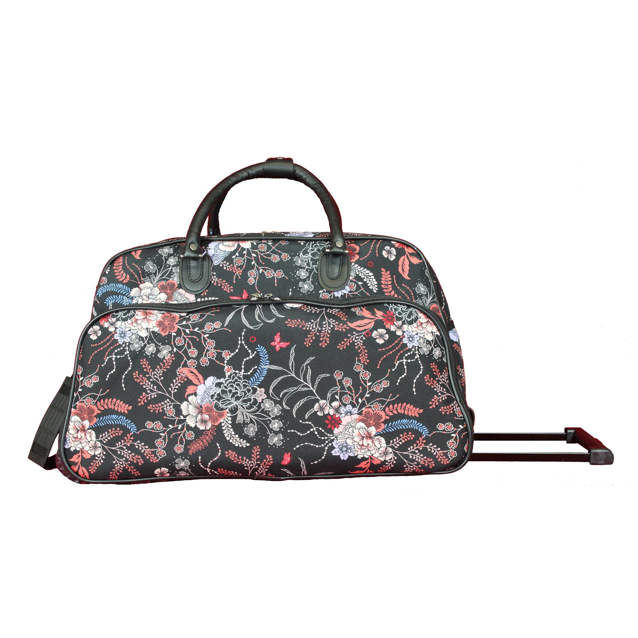 CalBags Floral 21" Rolling Carry-On Duffel Bags