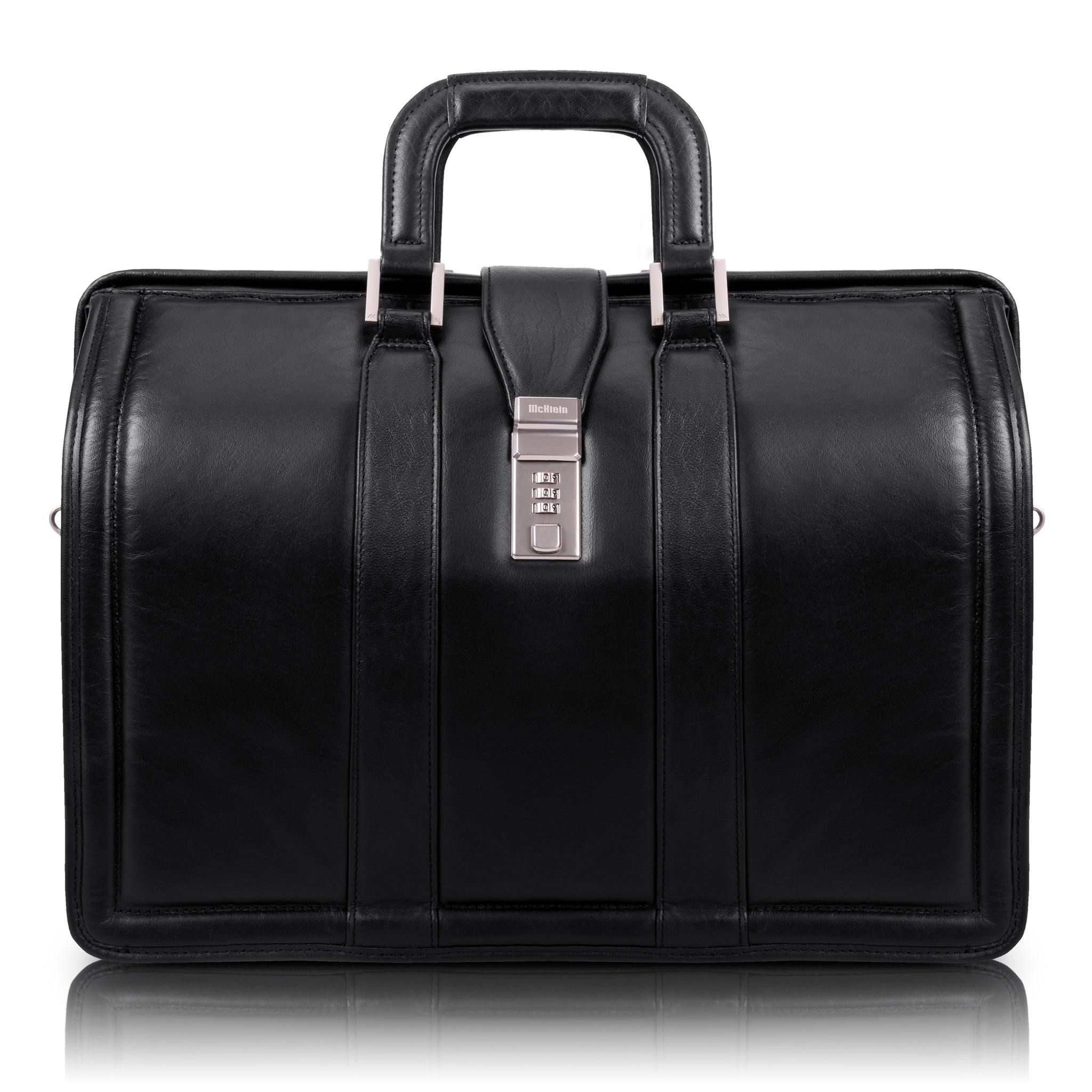 McKlein MORGAN 17" Leather Litigator Laptop Briefcase